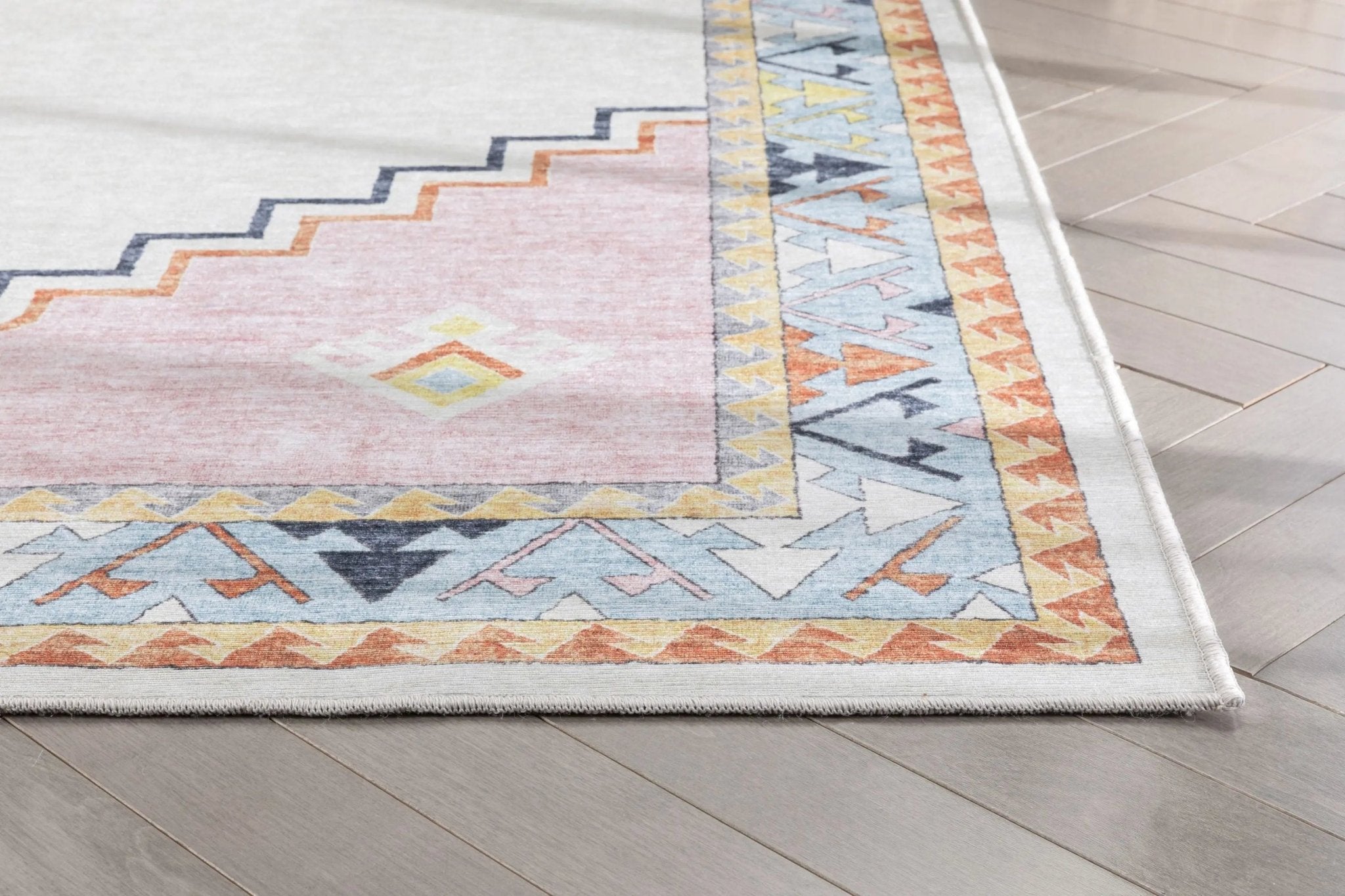 Ethnic Soft Medallion Modern Pink Beige Kids Flat-Weave Rug、mySite、gigharbornorthrealestate