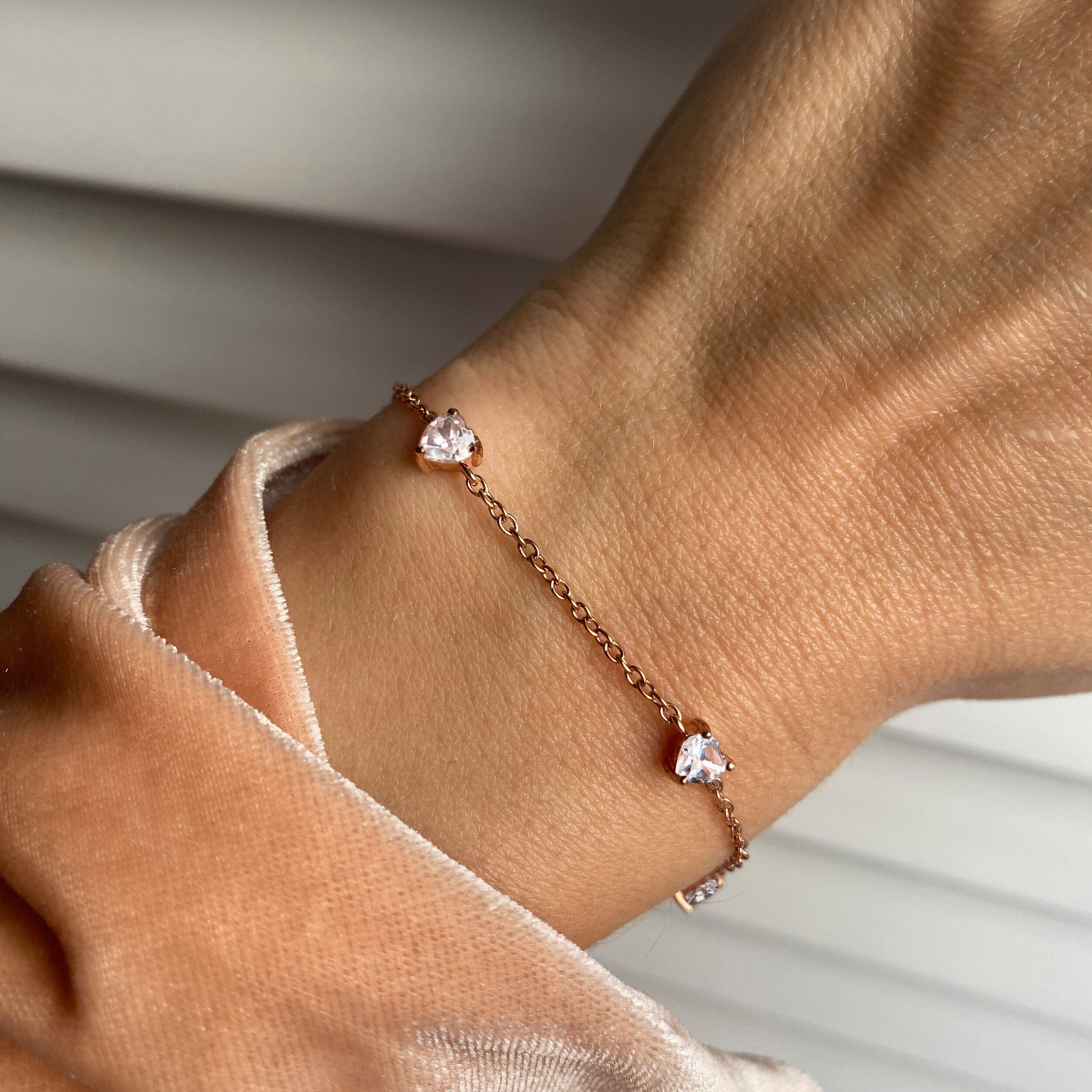 White Topaz Never Without My Gem Bracelet - April Birthstone、mySite、hinf8tx79