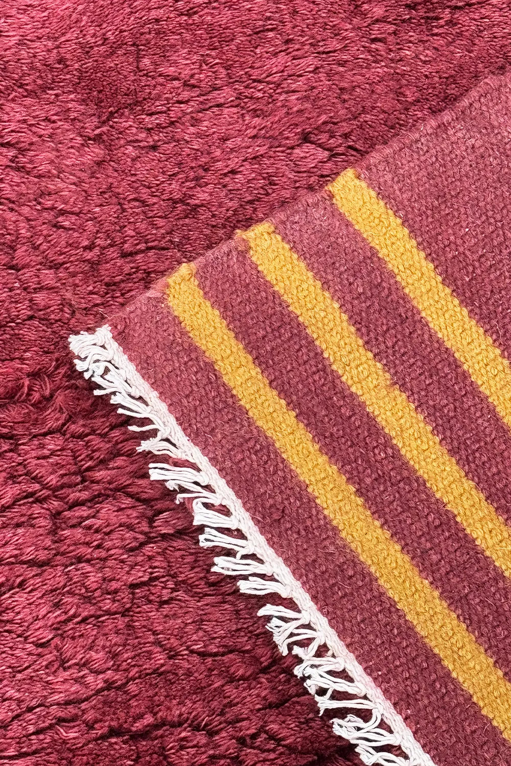 Orlo Burgundy and Gold Hand-Knotted Shag Wool Rug、mySite、gigharbornorthrealestate