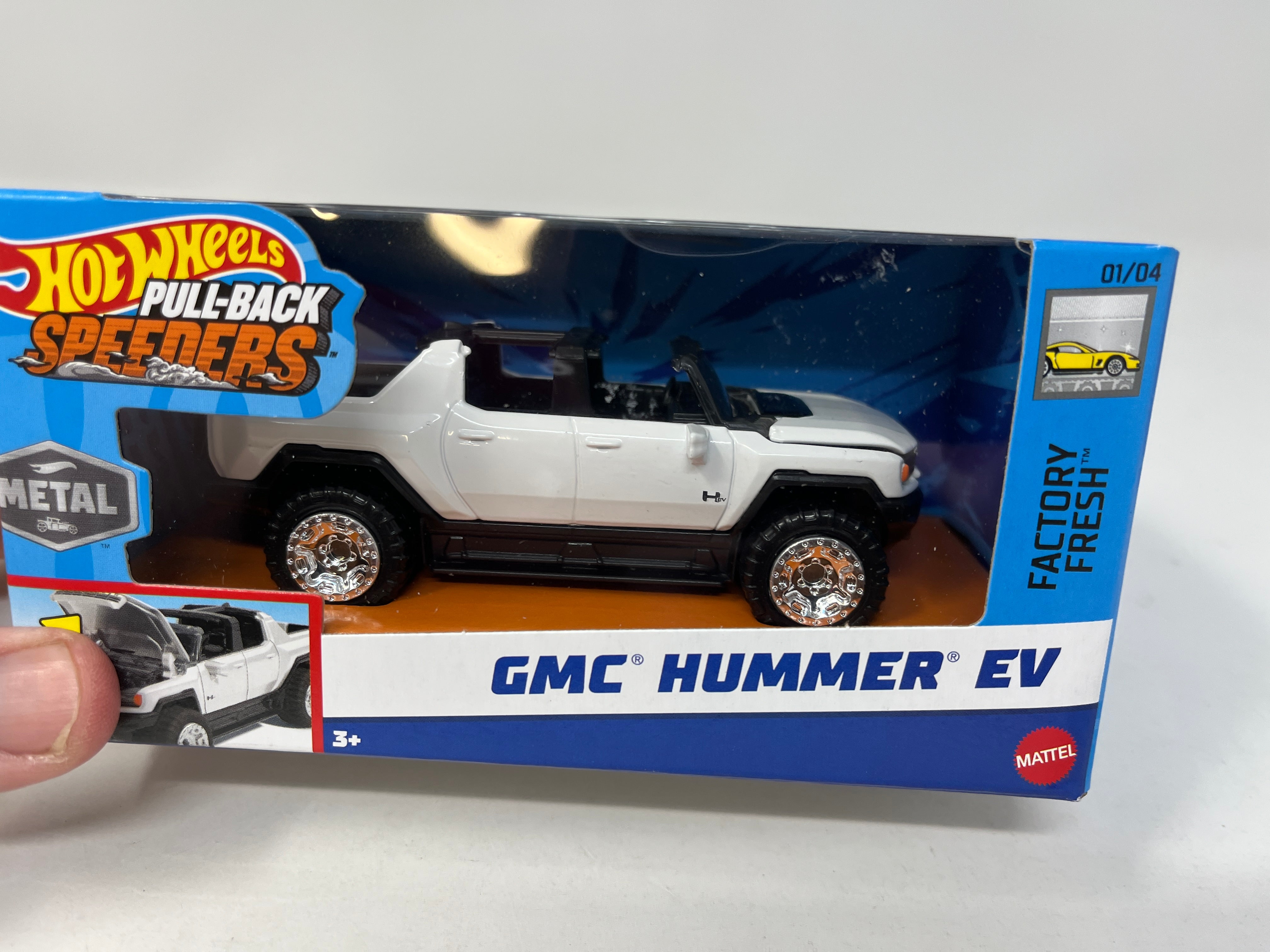 GMC Hummer EV * WHITE * 2024 Hot Wheels Pull-Back Speeders 1:43 scale、mySite、hgirdovlk