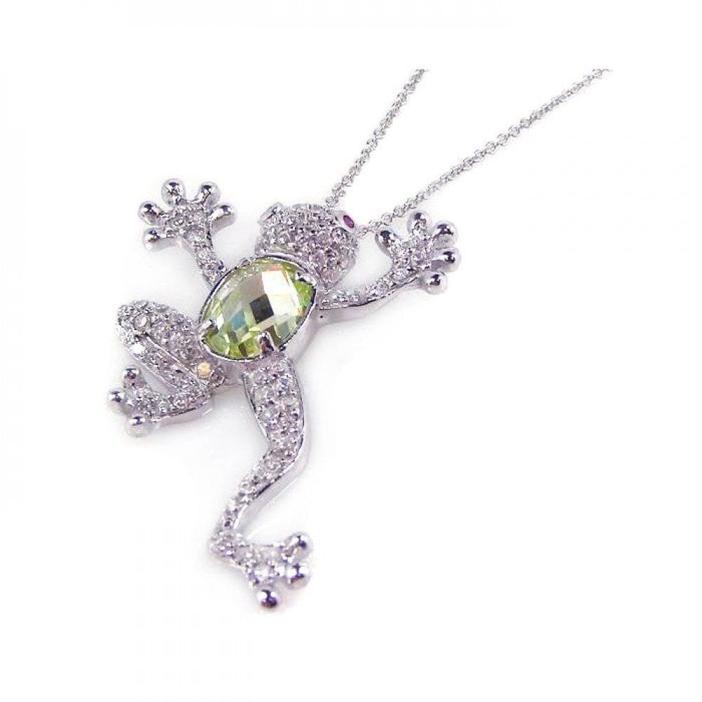 Green Tree Frog Necklace Beautiful Sterling Silver、mySite、g9winljtr