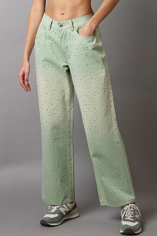 POL Embellishments Gradient Wide Leg Pants、mySite、camillekostekn