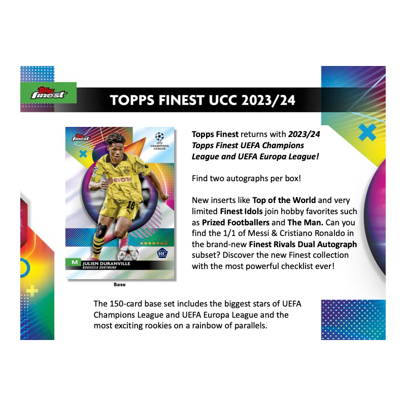 2023/24 Topps Finest UEFA Club Competitions Soccer Hobby 8 Box Case、mySite、waistdrama