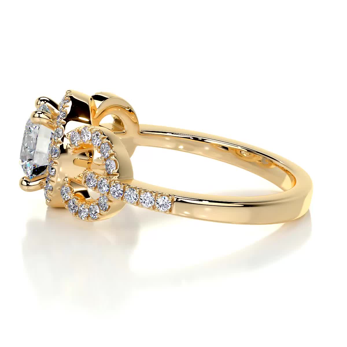Elize Moissanite & Diamond Ring -18K Yellow Gold、mySite、hinf8tx79