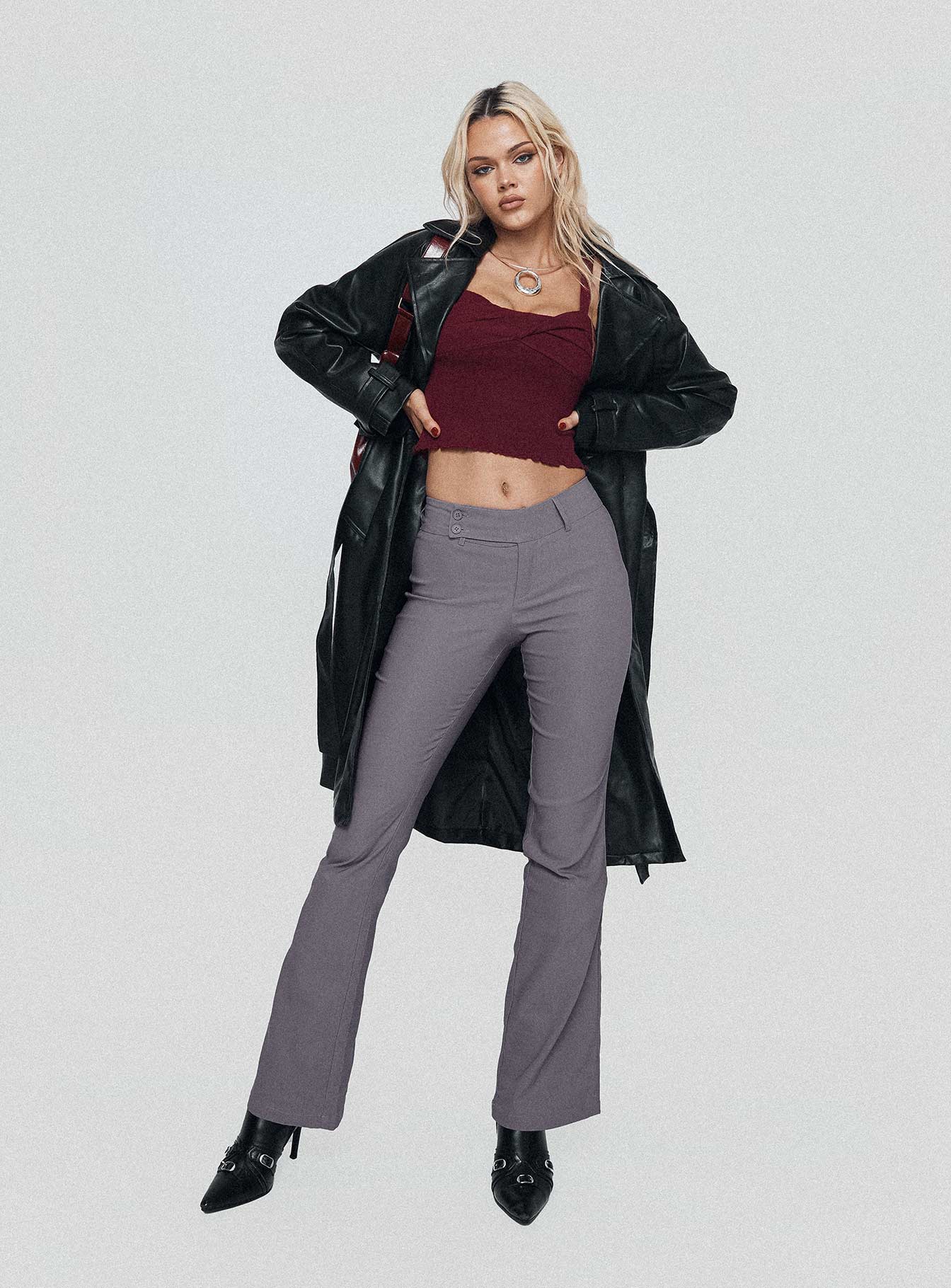 Kinkirk Flared Pants Grey、mySite、solidvoid