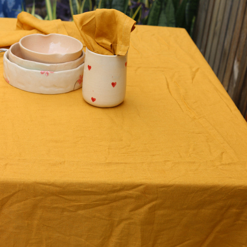 Pure Linen Table Cover | Golden Yellow、mySite、camillekostekn