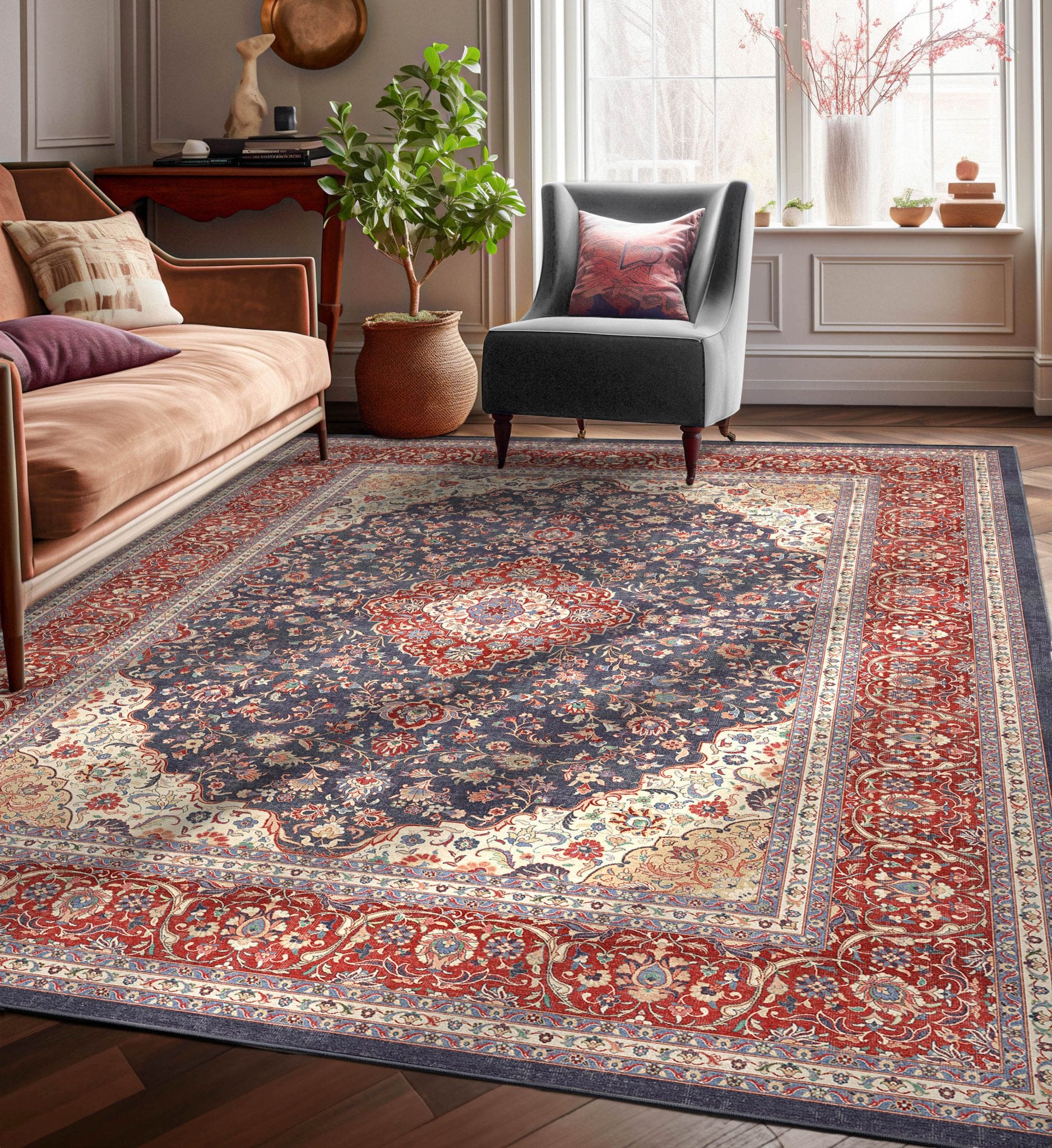 Athens Medallion Floral Rug – High-Density Modern Design、mySite、gigharbornorthrealestate