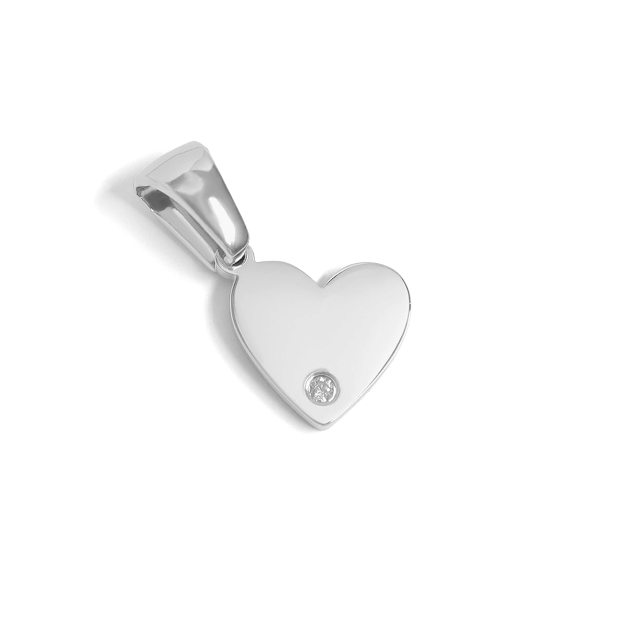 18K Gold PVD Stainless Steel CZ Accent Heart Charm / SBB0290、mySite、dreamappss