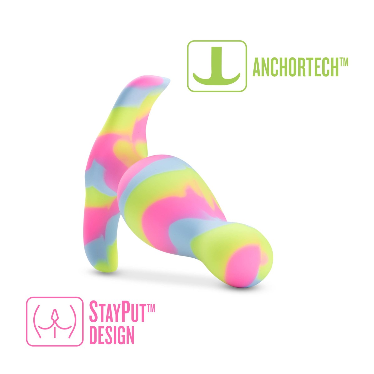 Avant By Blush® | Kaleido Lime: Artisan 3 Inch Tapered Stayput™ Butt Plug with Pleasure Curves - Elegantly Made with Smooth Ultrasilk® Purio™ Silicone、mySite、bottomscart