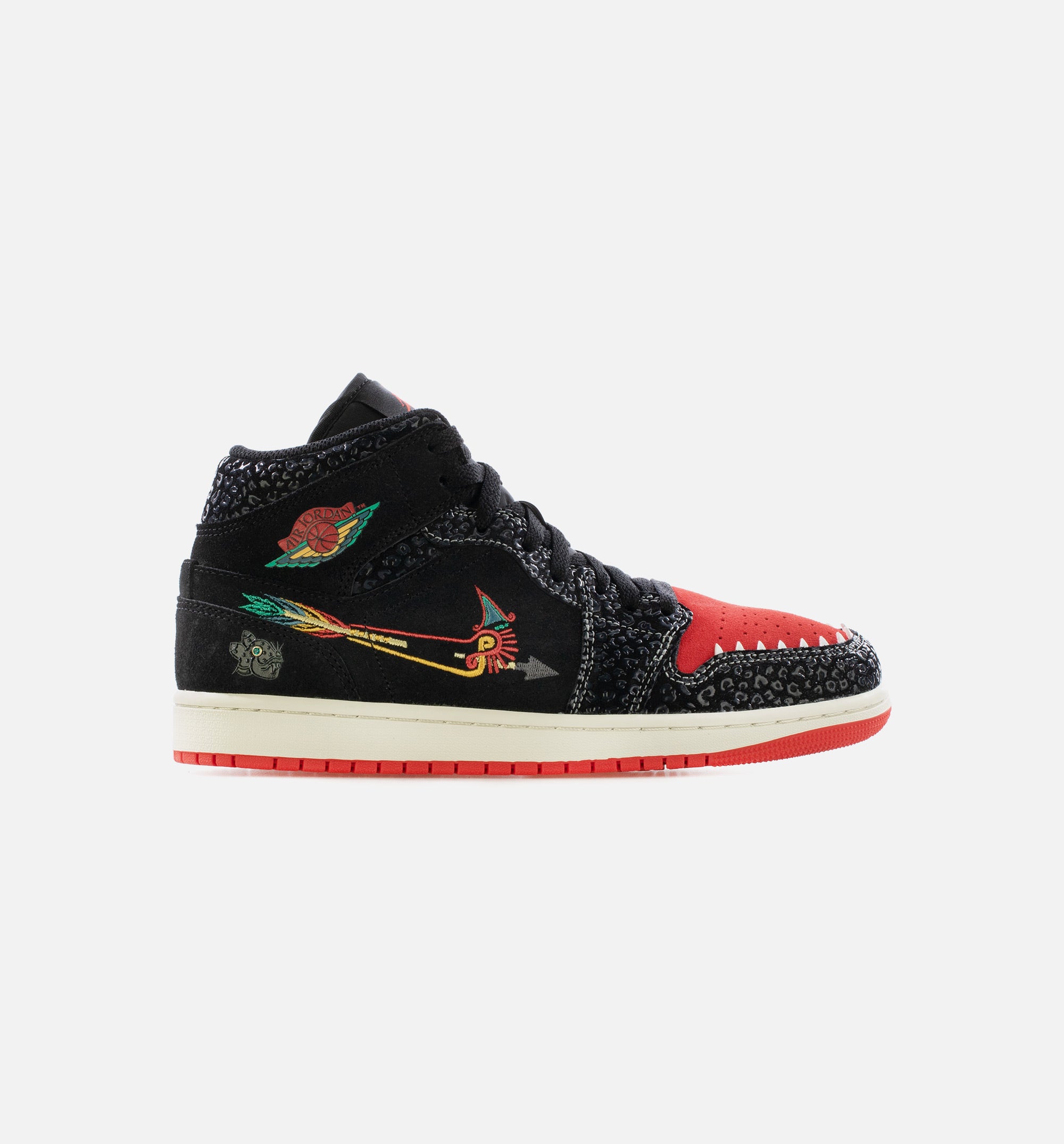 Air Jordan 1 Mid Siempre Familia Mens Lifestyle Shoe - Black/Sail/Roma Green/Chile Red、mySite、dreamappss