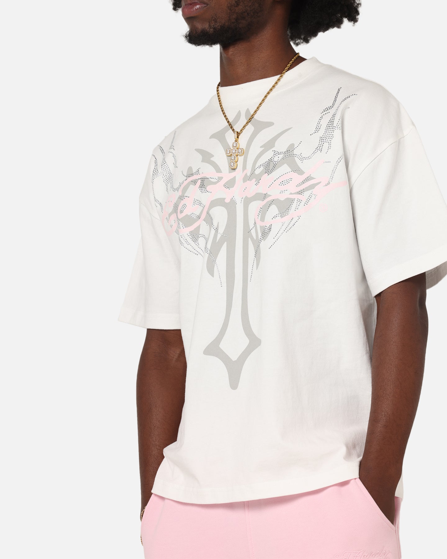 Ed Hardy Trinity Rhinestone T-Shirt Off White、mySite、zt4zffjzw