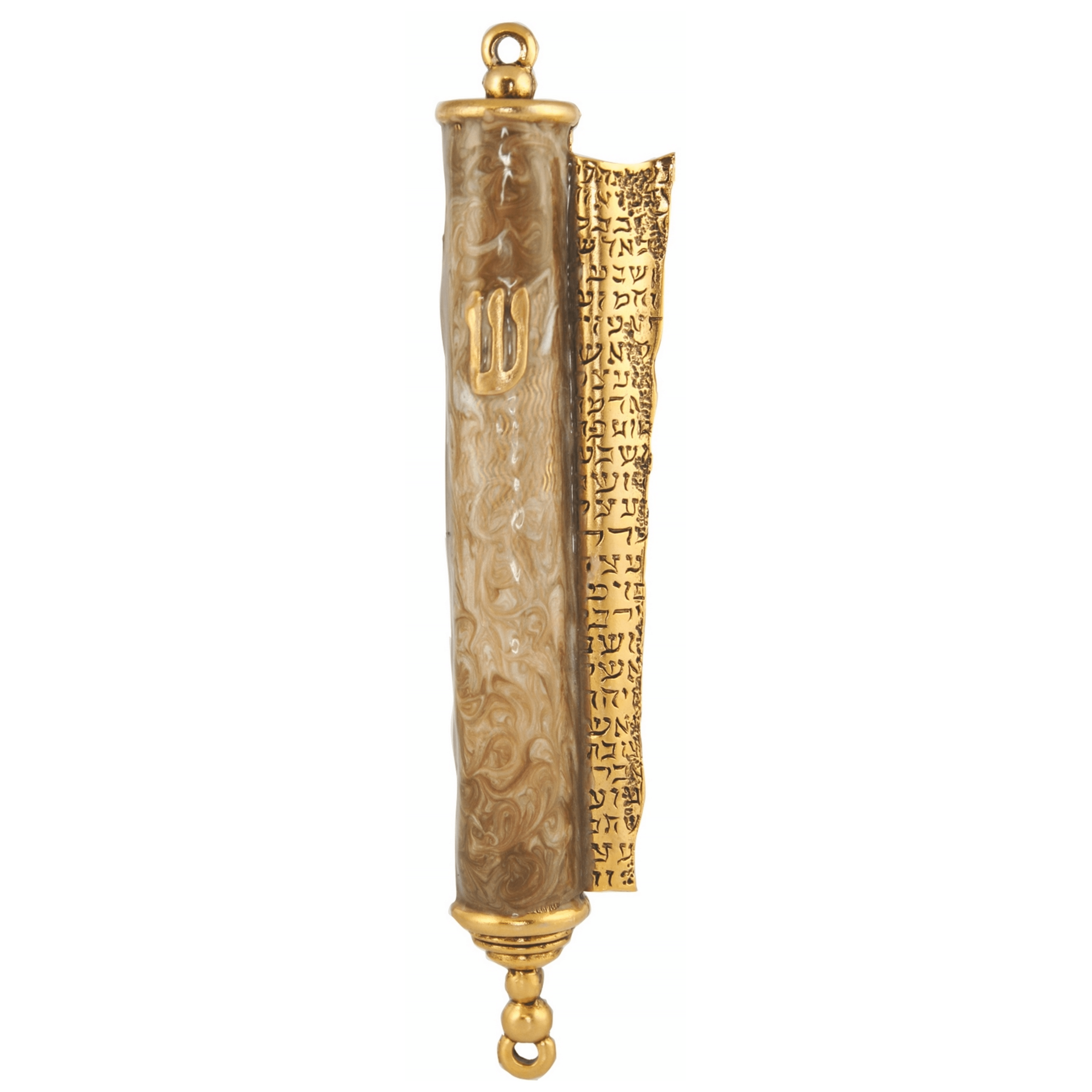 24k Gold-Plated Open Scroll Mezuzah、mySite、topwebapps