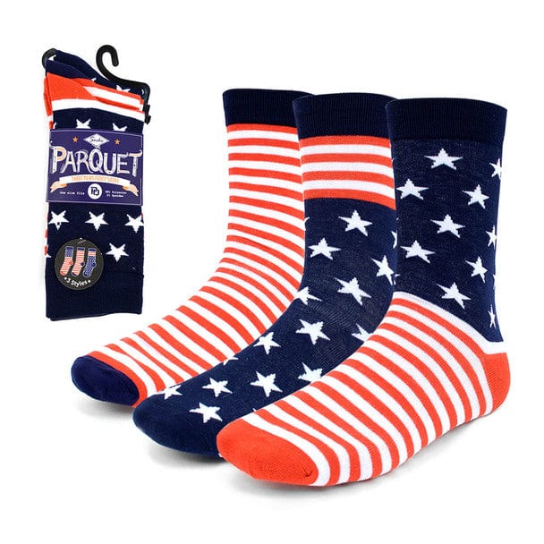 3 Pr Pack Men's American Flag Novelty Socks*、mySite、g9winljtr