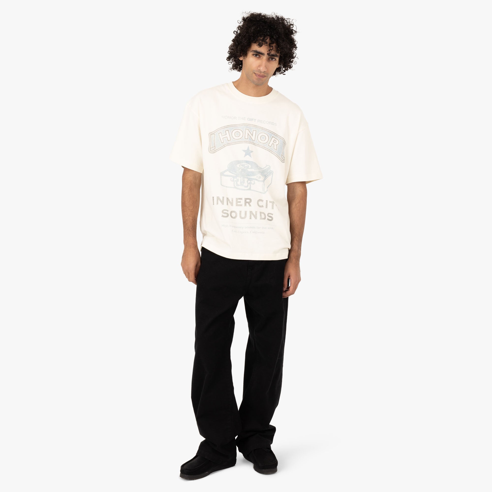  Honor The Gift Honor Records T-shirt / Cream、mySite、merchandisen