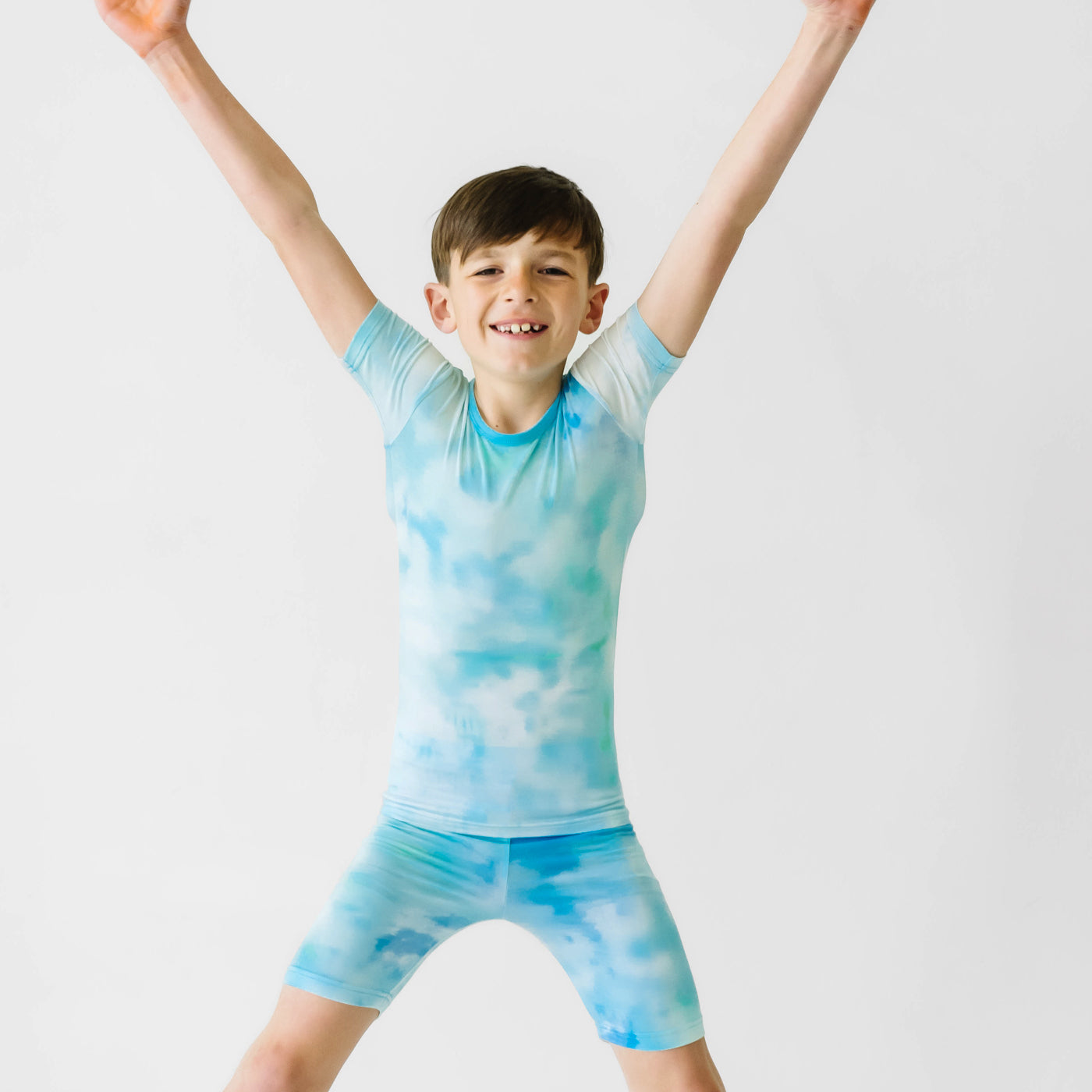  Tidepool Watercolor Two-Piece Short Sleeve & Shorts Pajama Set、mySite、layawaytickets