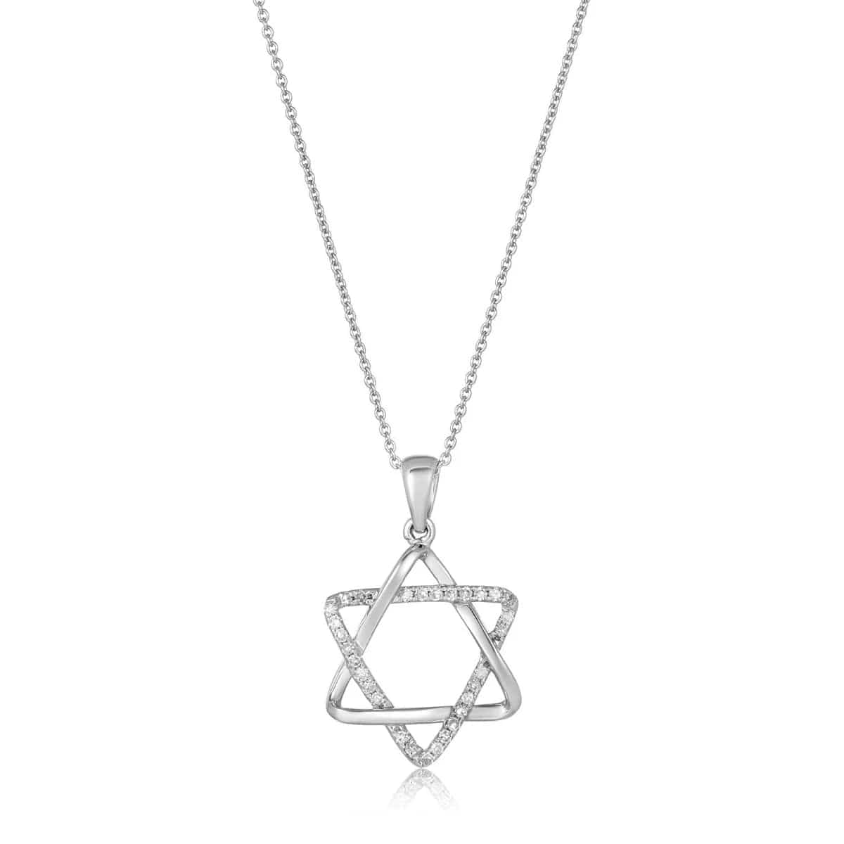 Bold Star of David Diamond Necklace - 14k Yellow or White Gold、mySite、topwebapps