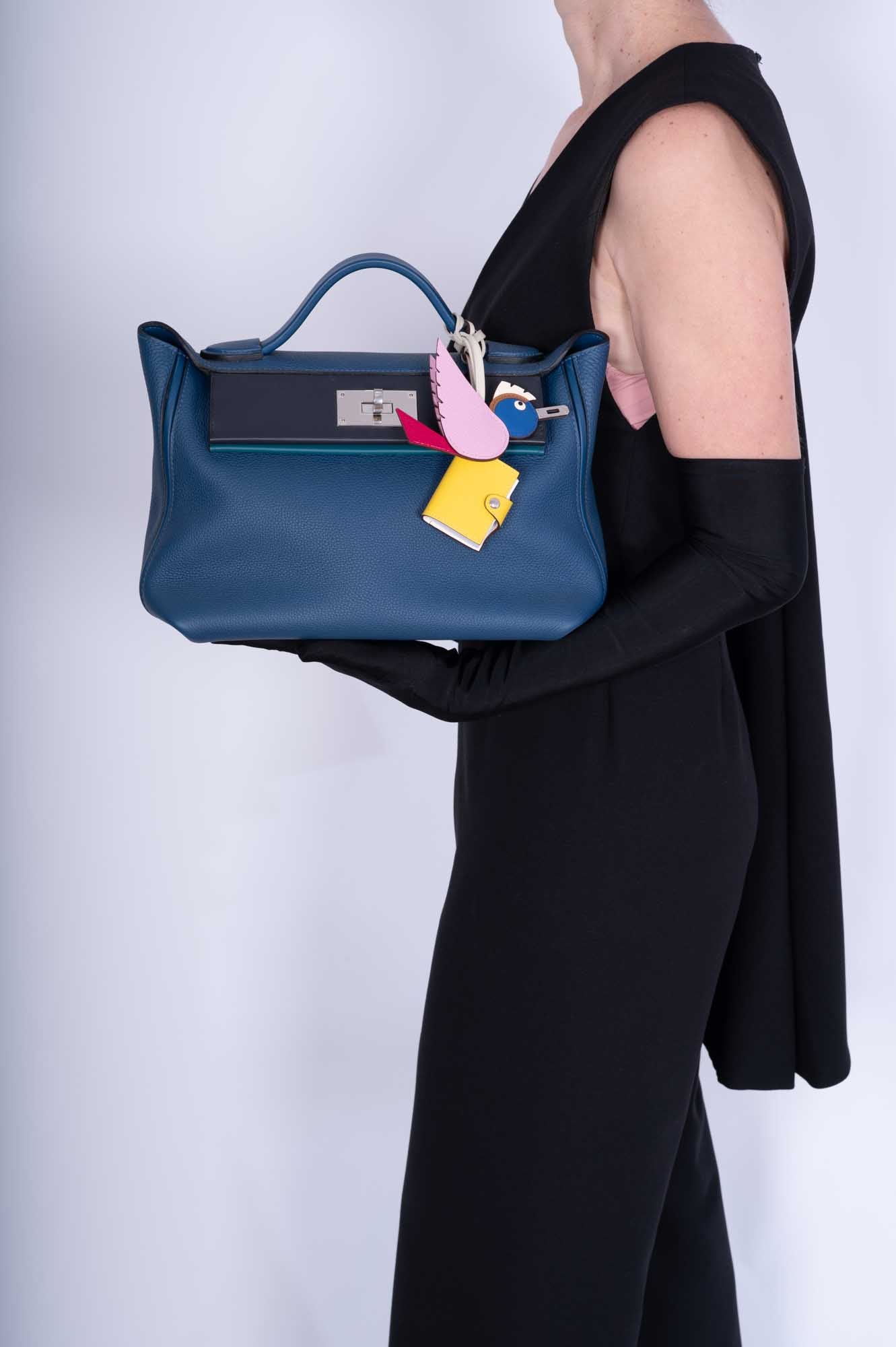 Hermès 24/24 29 Deep Blue Togo and Vert Bosphore Swift Palladium Hardware、mySite、garminoutage.com