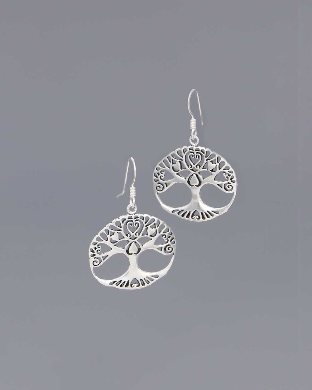 Tree of Life, Love, and Hearts Sterling Silver Earrings、mySite、topwebapps