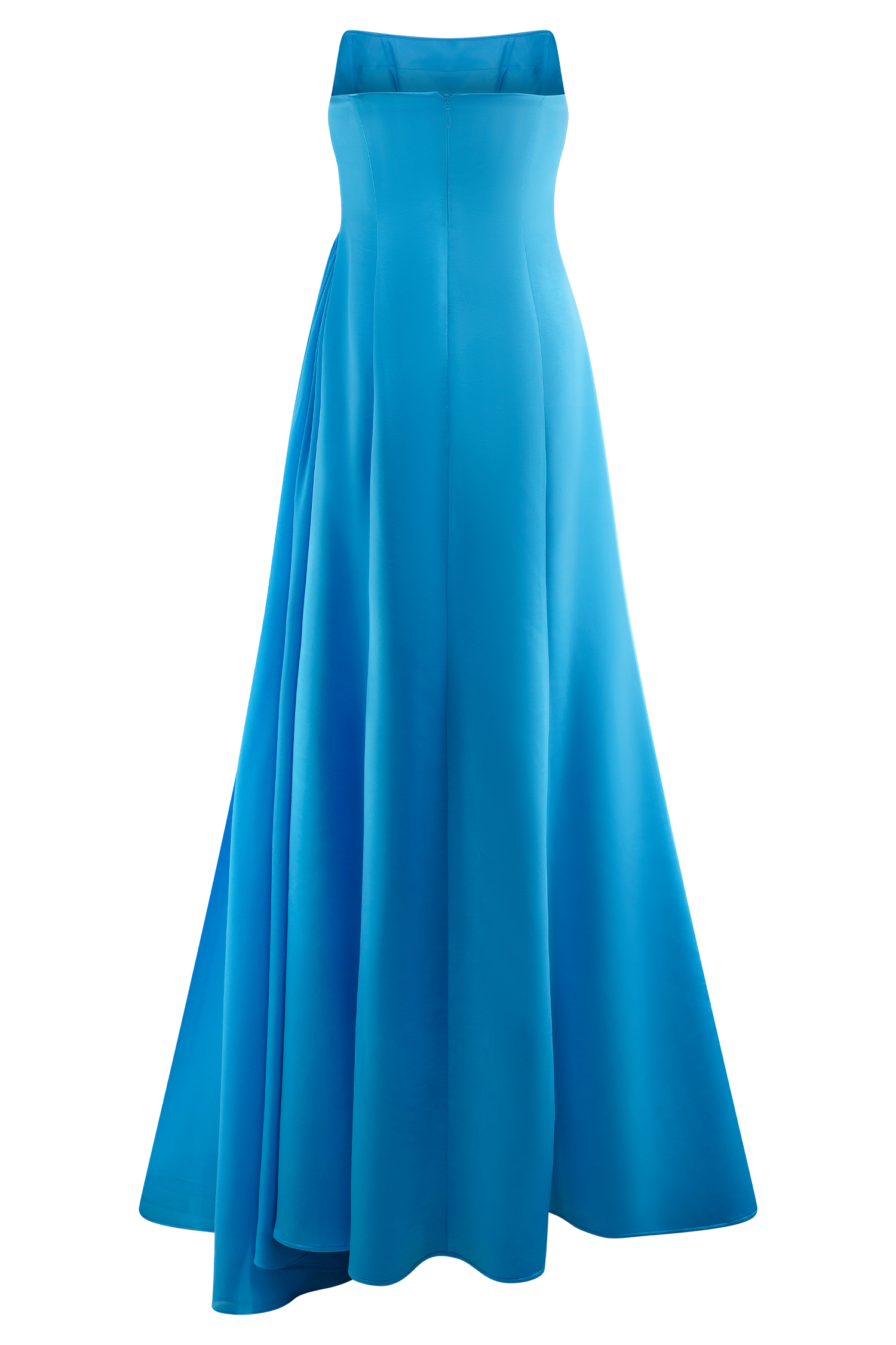 Rosella Satin Strapless Maxi Dress - Cyan Blue、mySite、solidvoid