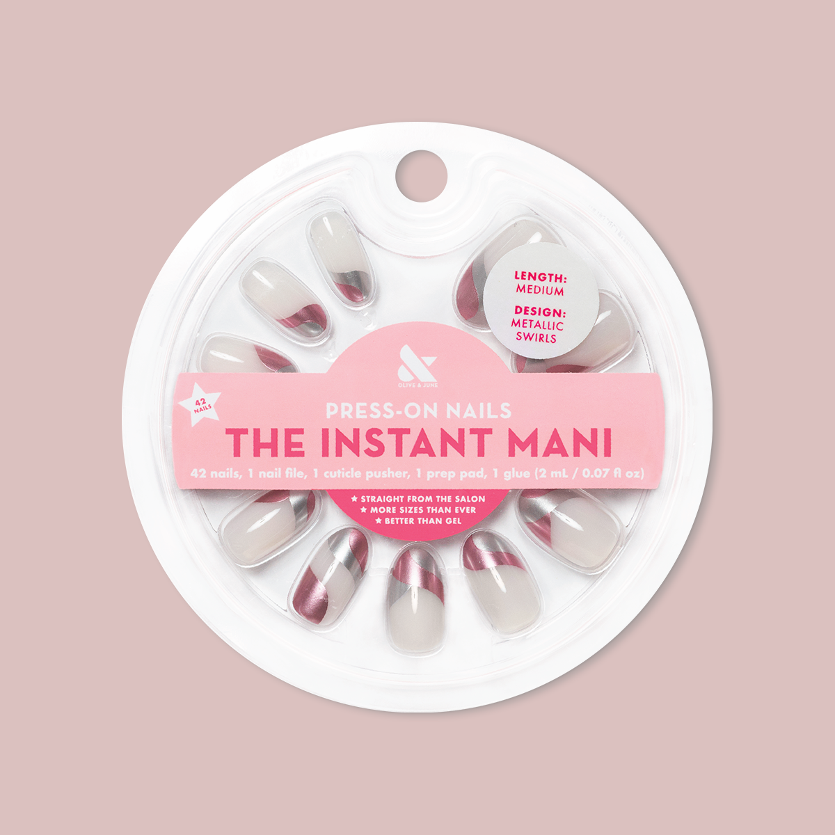 Metallic Swirls - Press-On | Medium | Oval、mySite、solidvoid