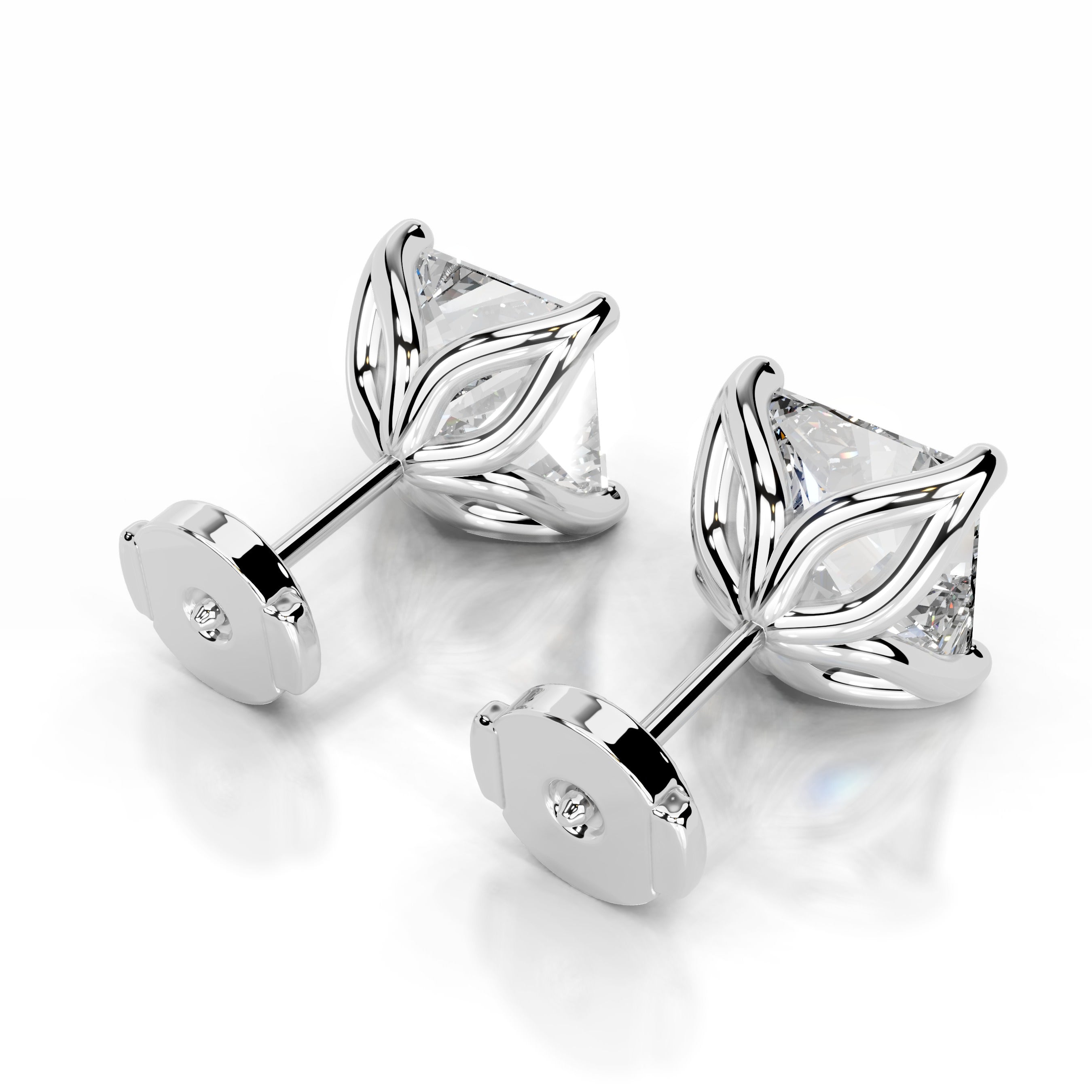 Doris Lab Grown Diamond Studs Earrings - 14K White Gold、mySite、hinf8tx79