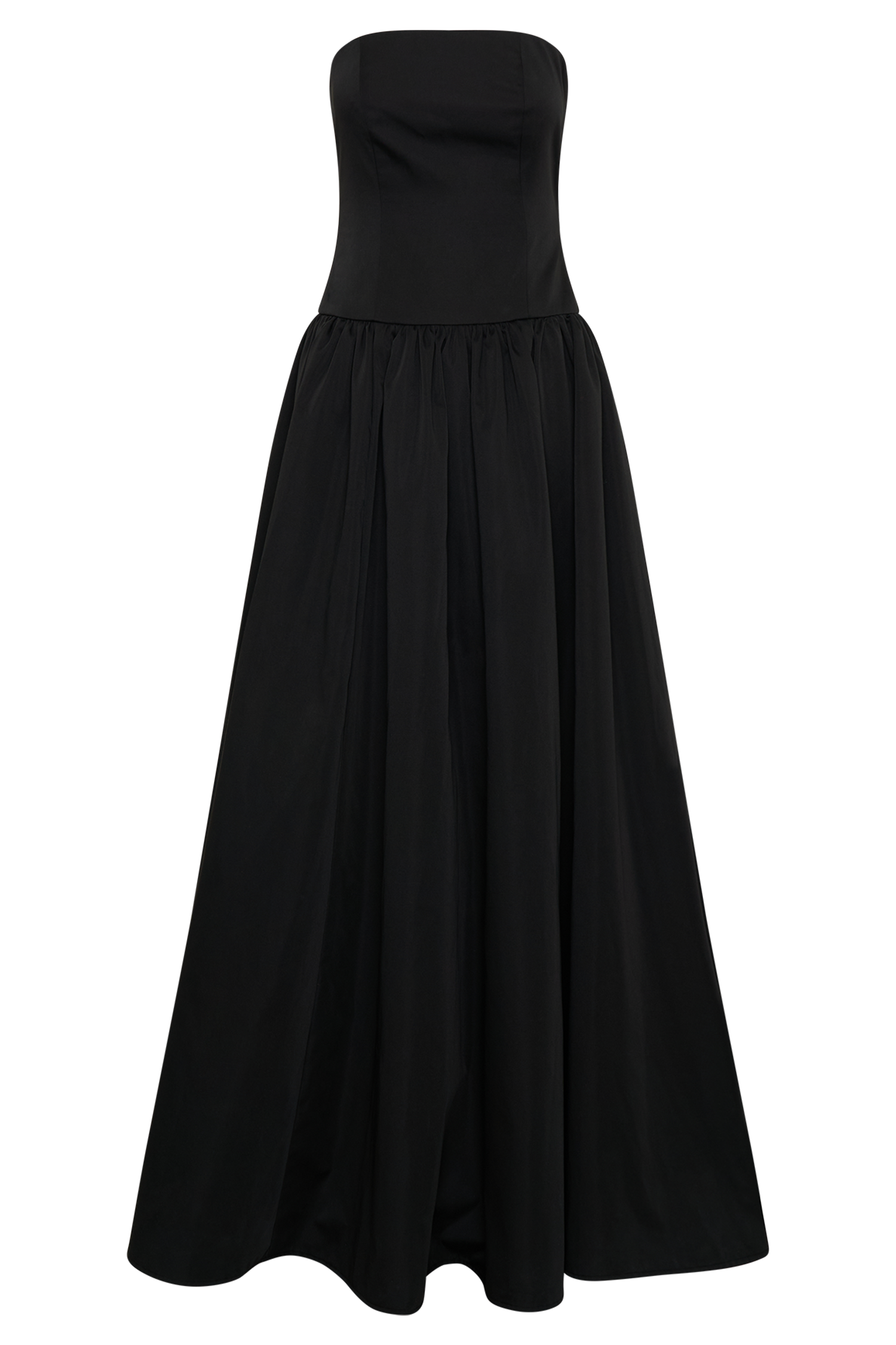 Frances Strapless Bow Maxi Dress - Black、mySite、solidvoid