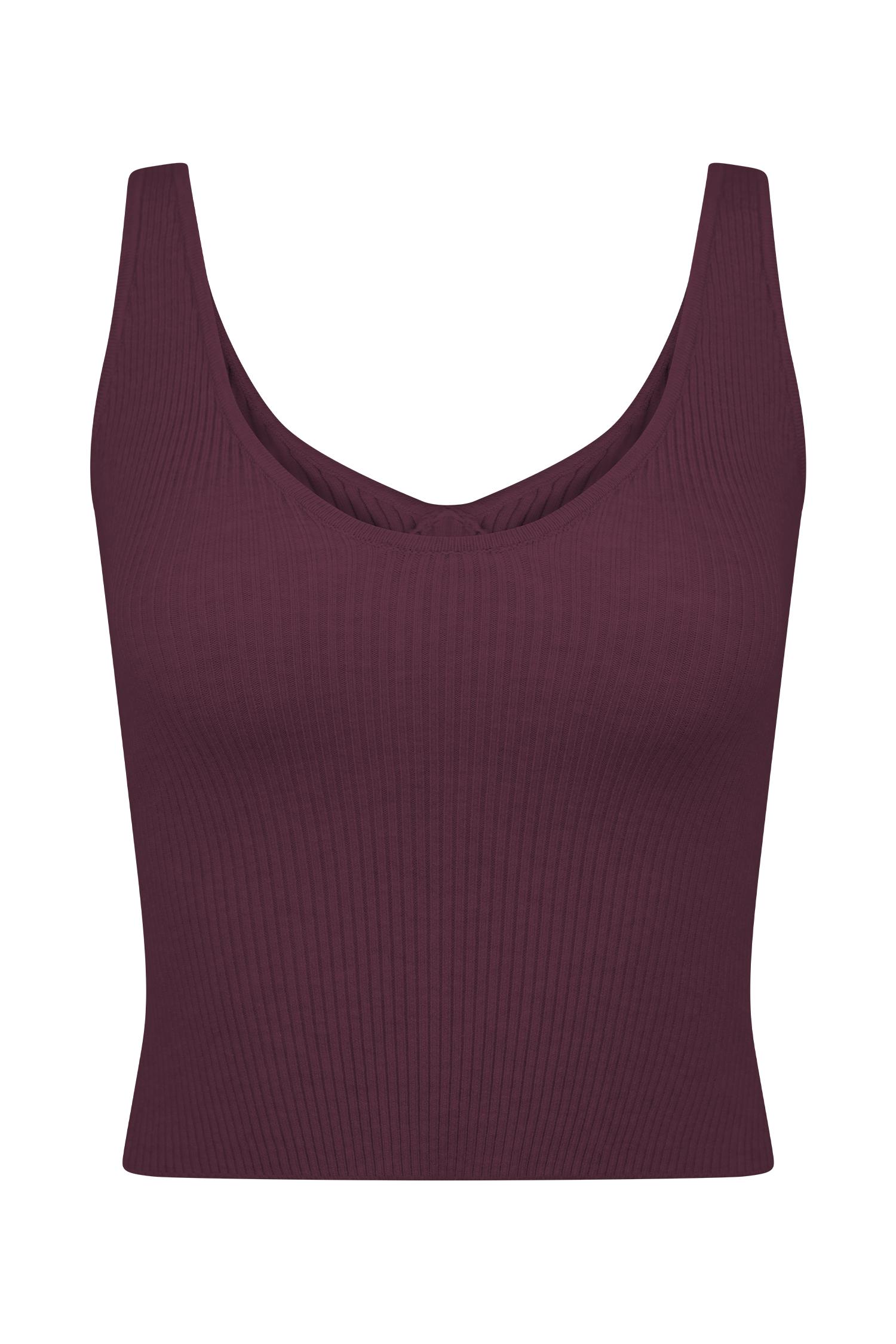 Natalya Ribbed Knit Cami Top - Merlot、mySite、solidvoid