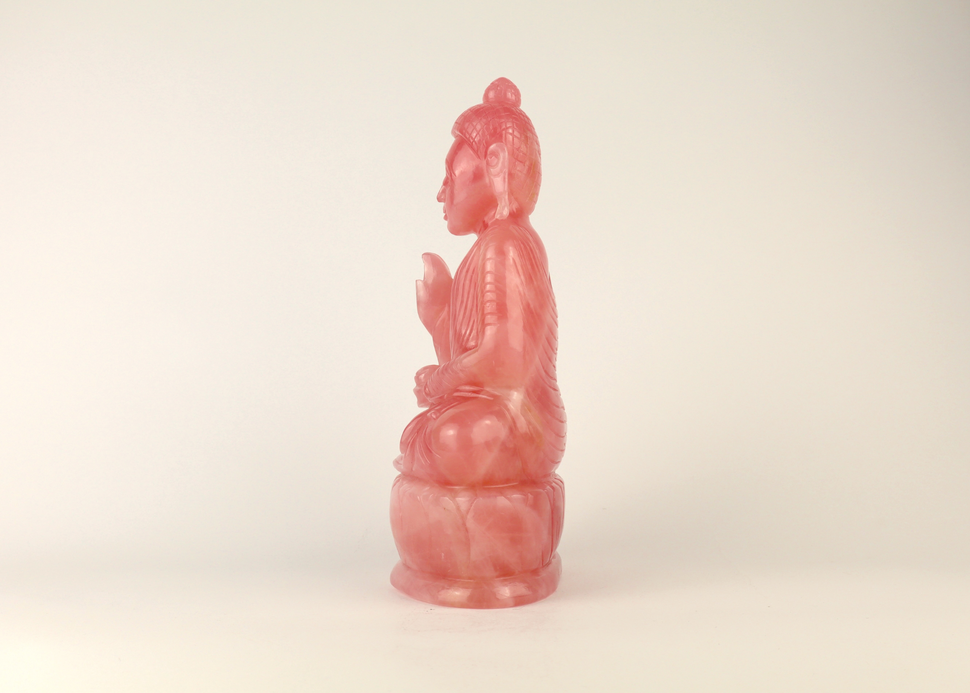 Sitting Buddha - Rose Quartz (24cm)、mySite、topwebapps