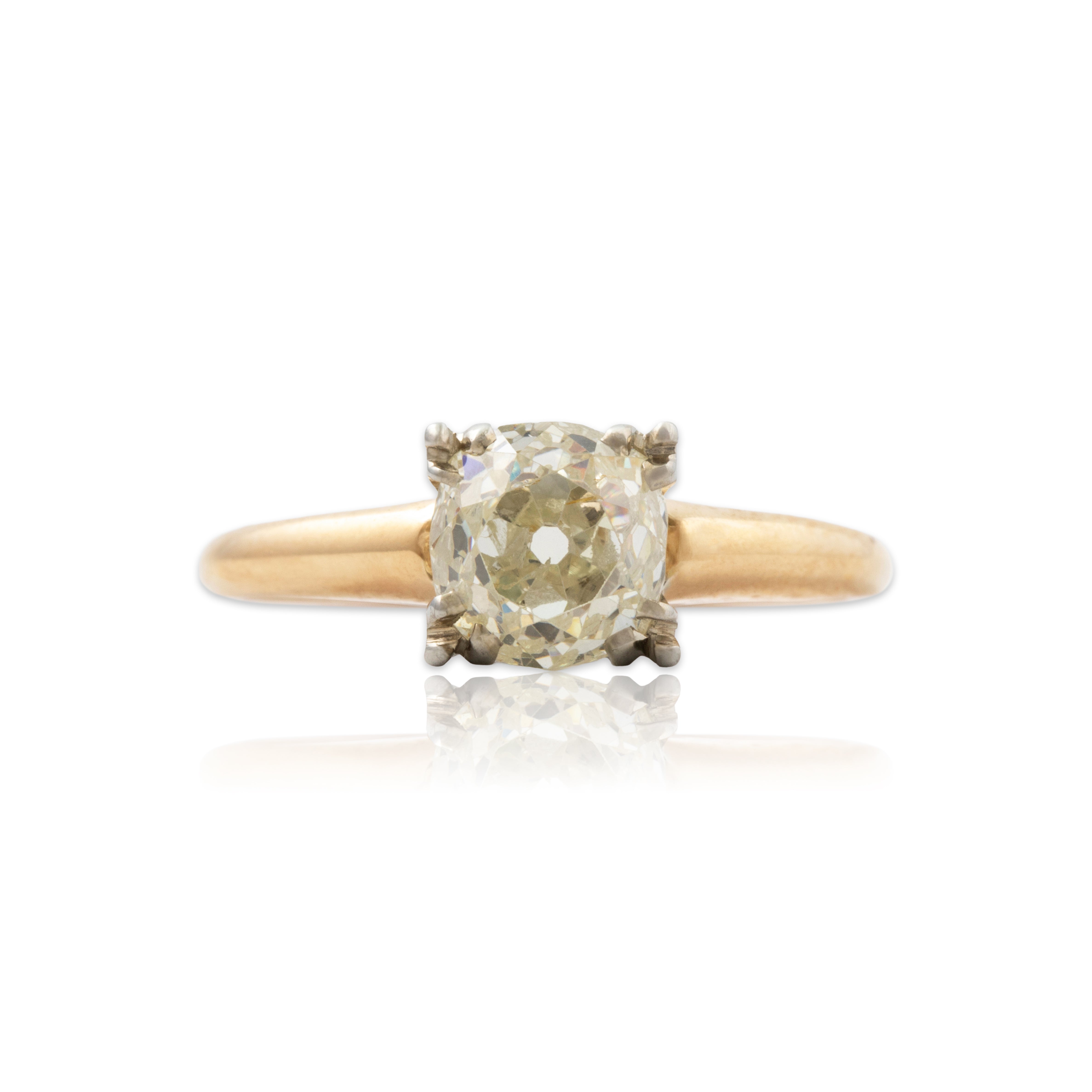 Vintage 14k-18k Yellow & White Gold 1.2ct Old Mine Diamond Engagement Ring 6.00、mySite、hinf8tx79