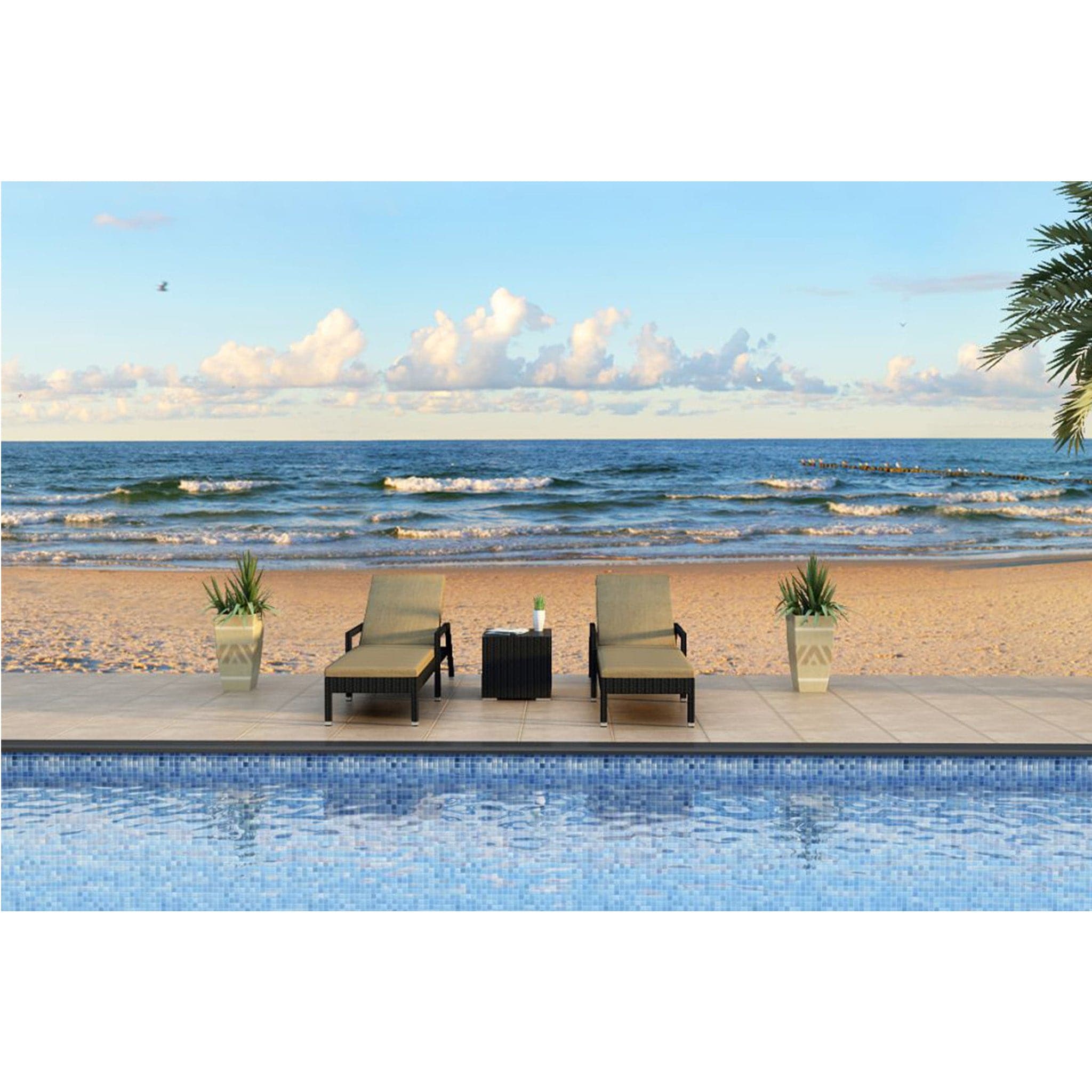 Urbana 3 Piece Reclining Chaise Lounge Set、mySite、neckold