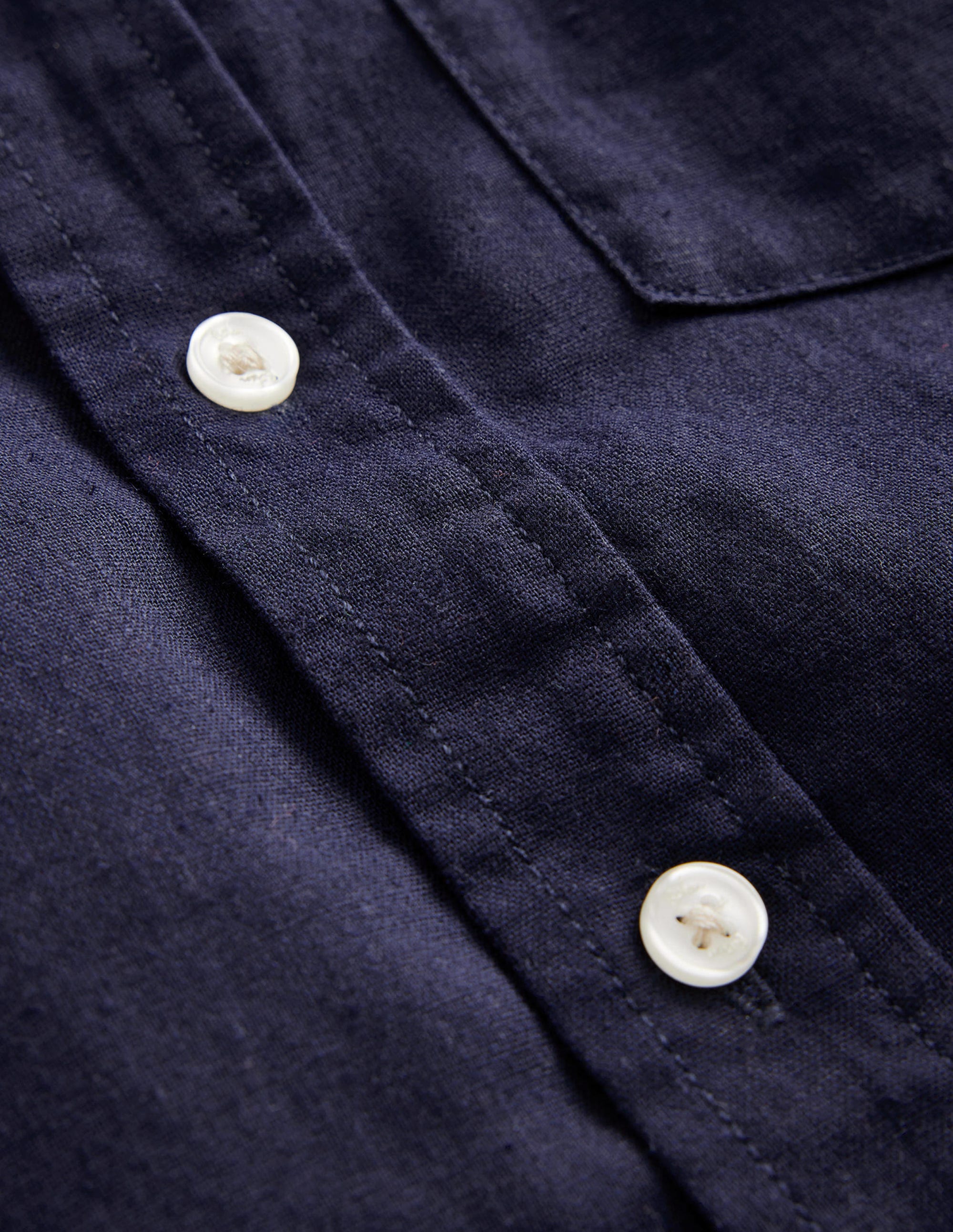  Cotton Linen Shirt-Navy、mySite、ashleygrahame