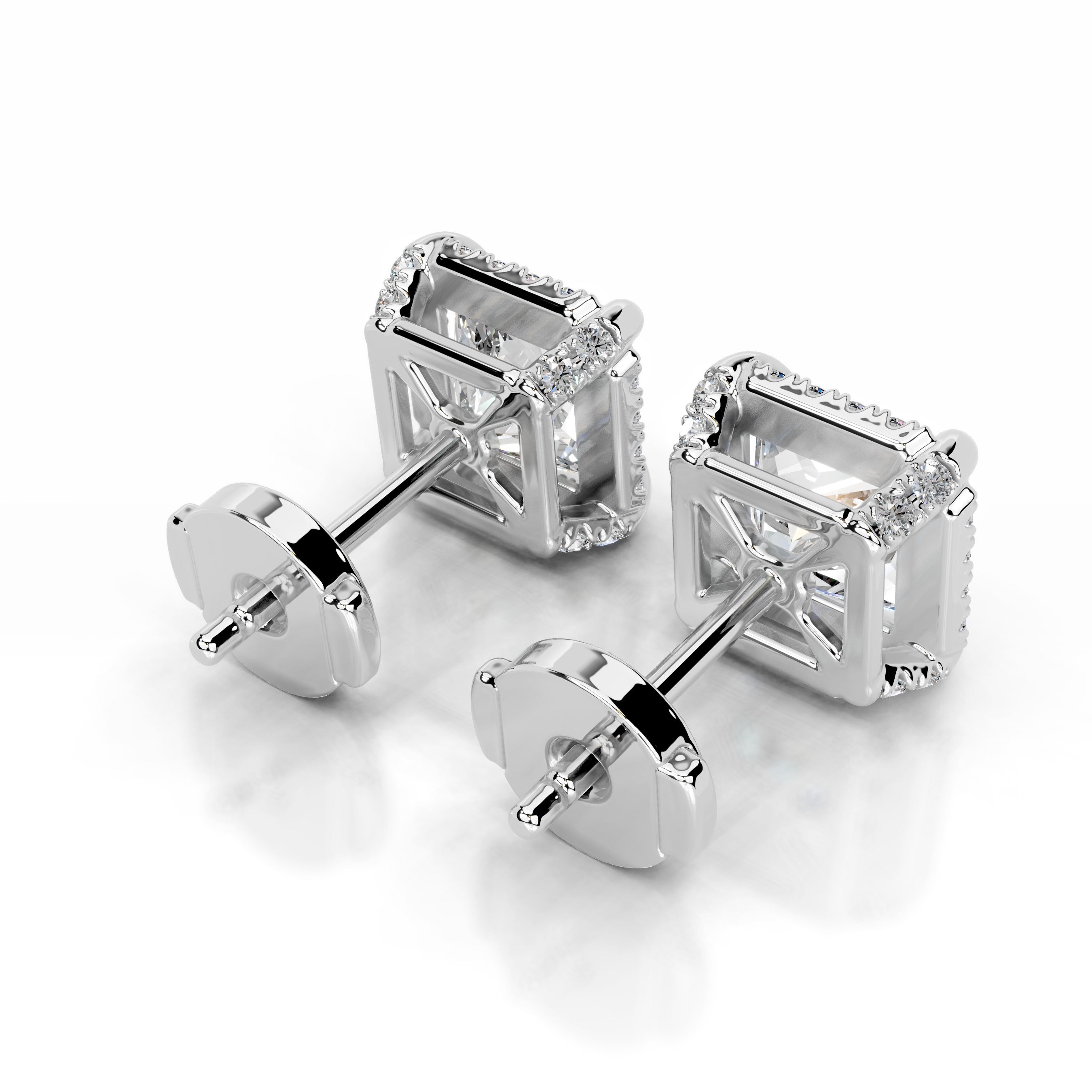 Ophelia Diamond Halo Earrings - 18K White Gold、mySite、hinf8tx79