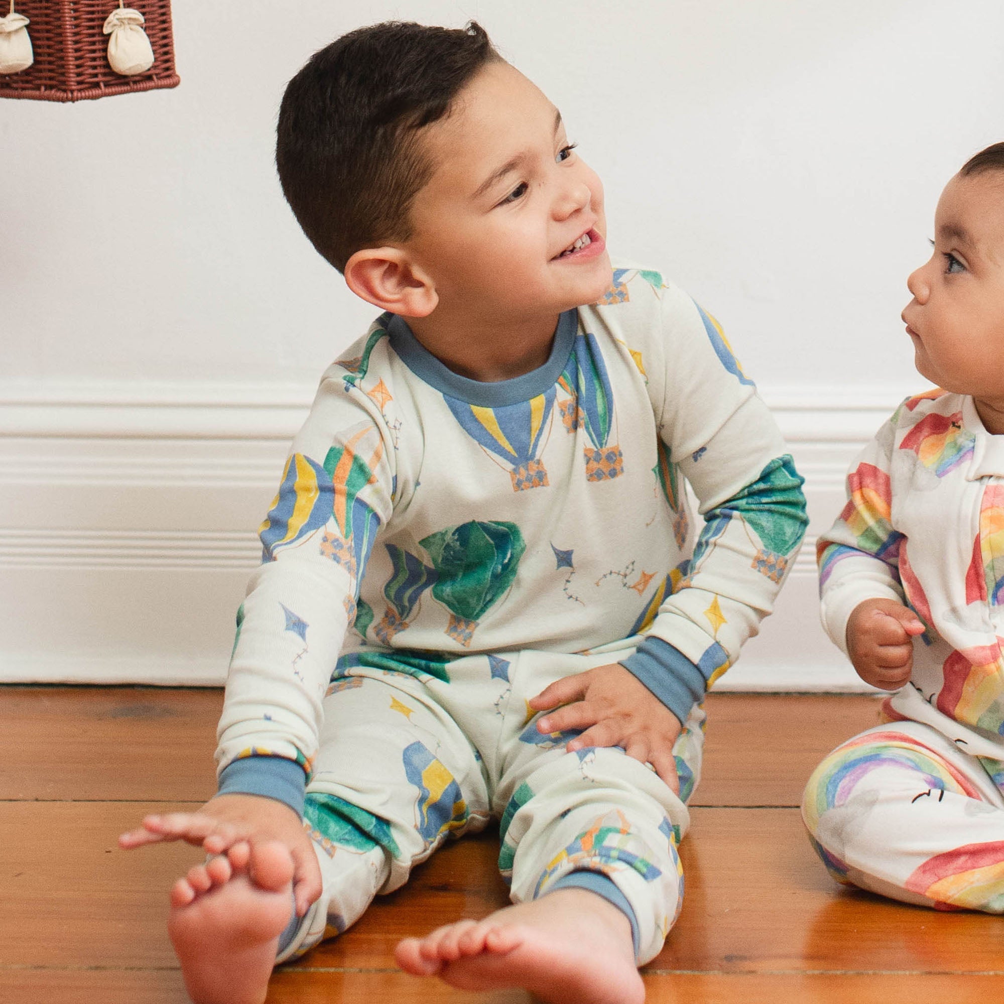 Hot Air Balloon Festival Organic Two-Piece Pajamas、mySite、g9winljtr