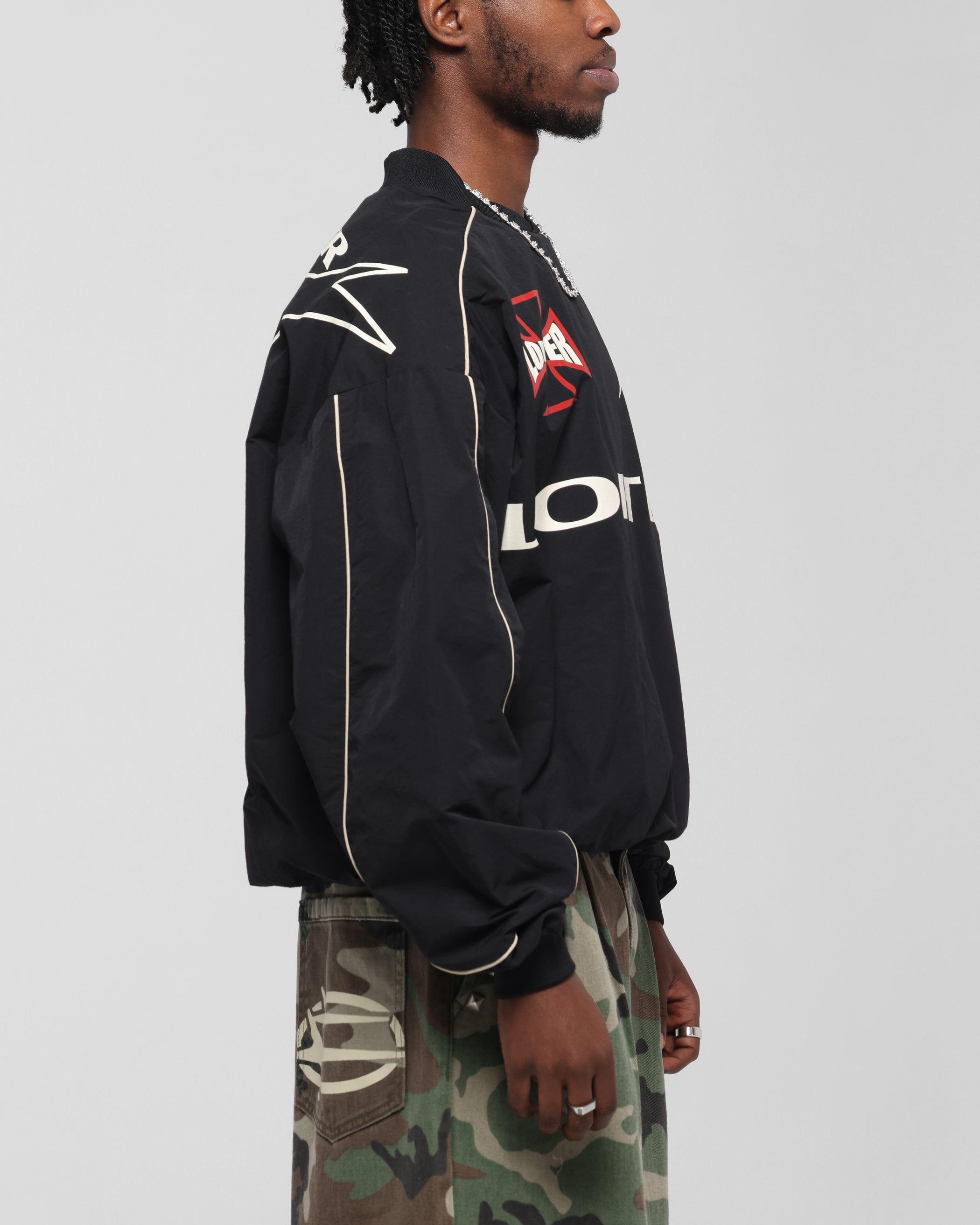 Loiter Racer Nylon Jersey Crewneck Black、mySite、zt4zffjzw