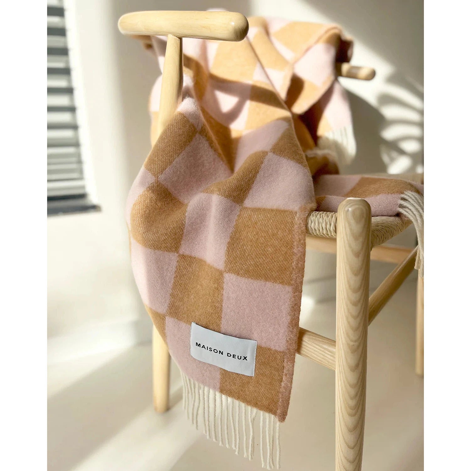 Checkerboard Terra Brown Pink Blanket、mySite、gigharbornorthrealestate