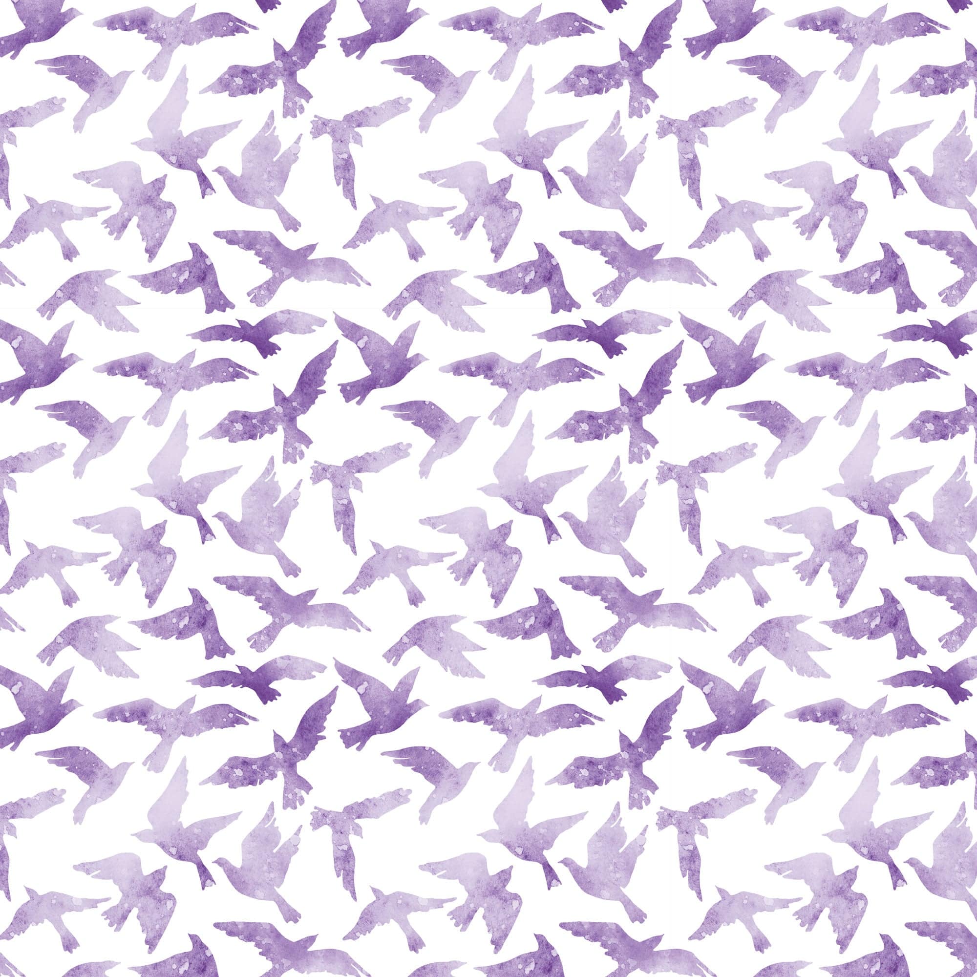  Purple Watercolor Birds 12 x 12 Paper、mySite、ghnorth