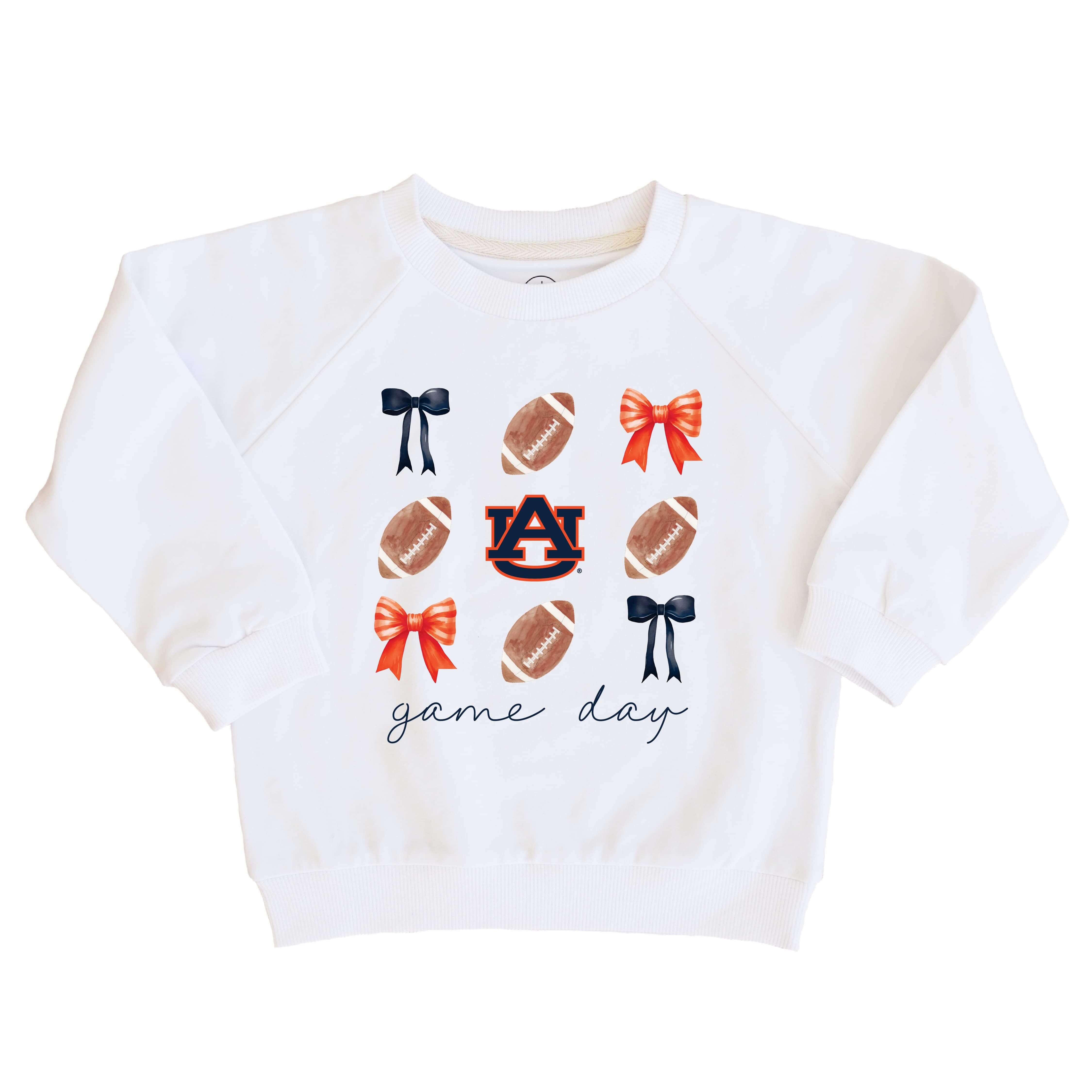 Auburn University | Footballs & Bows Kids Graphic Sweatshirts、mySite、layawaytickets