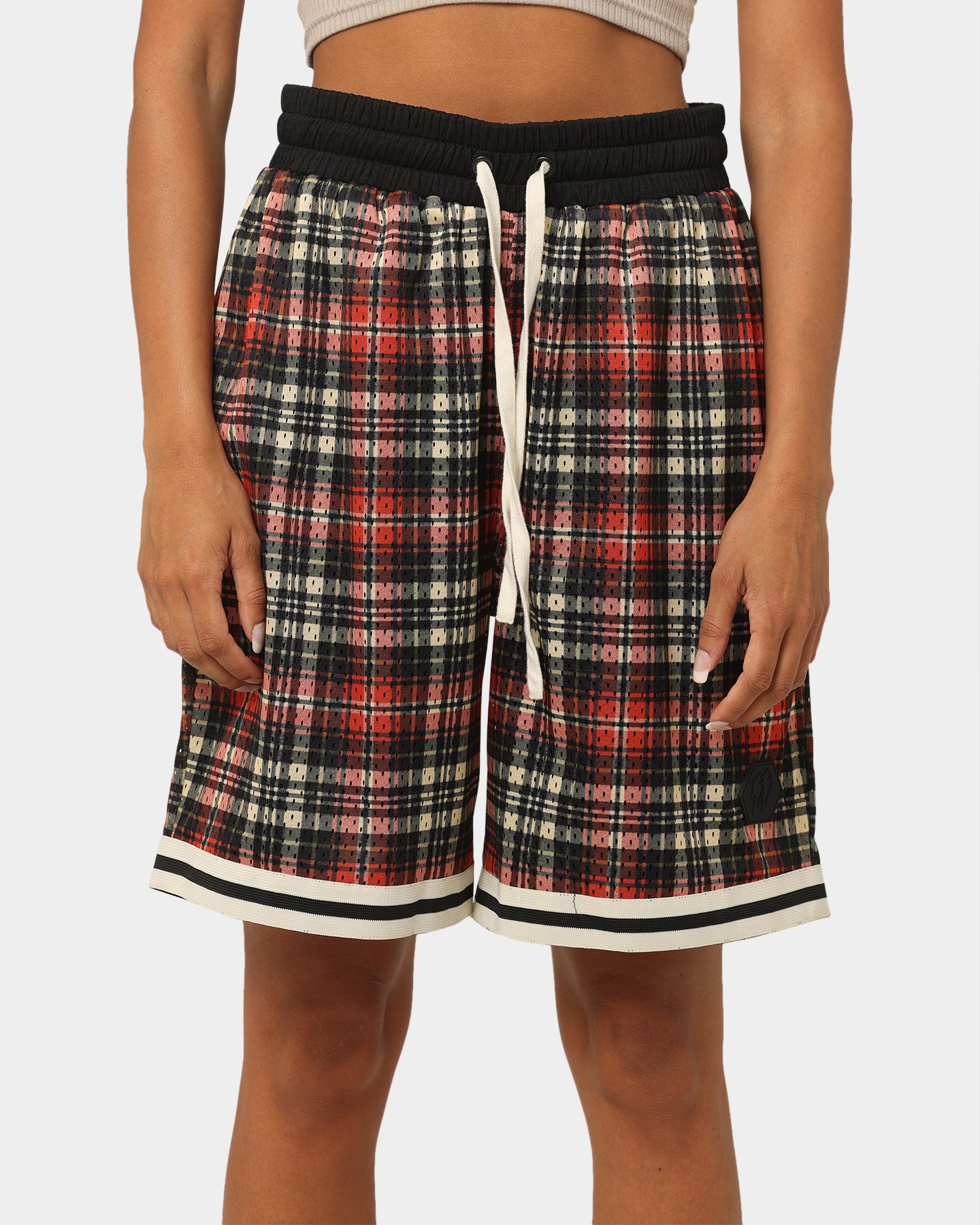 EN ES Team Basketball Shorts Red Plaid、mySite、zt4zffjzw