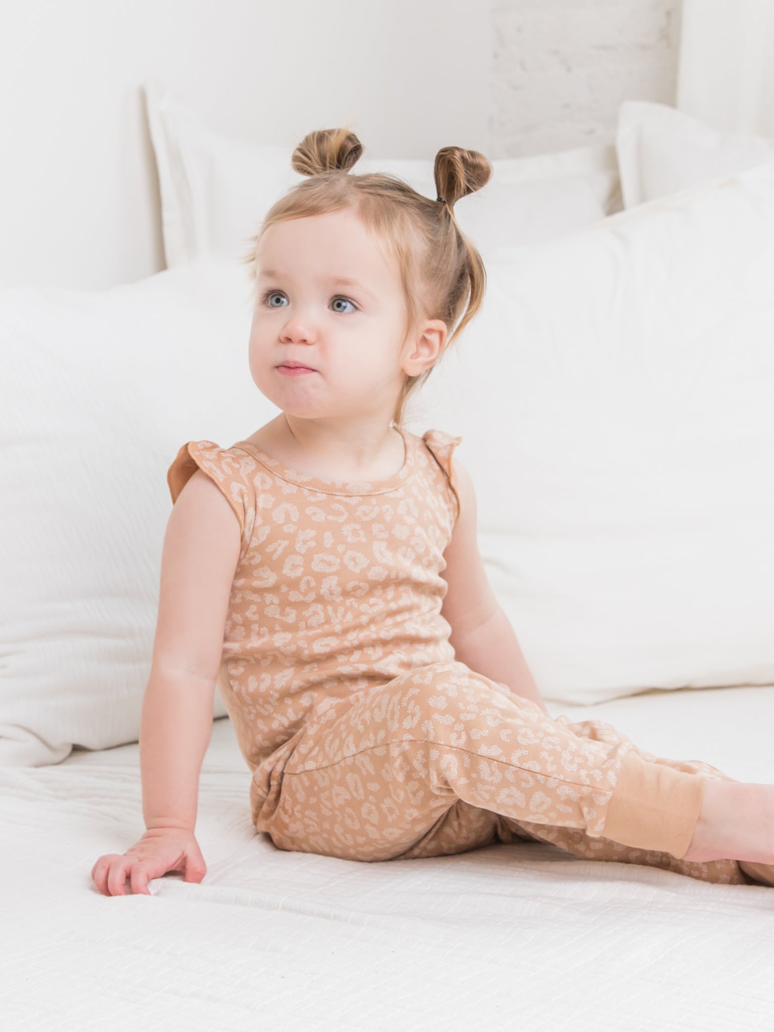 Flora Flutter Sleeve Romper - Leopard / Tan、mySite、g9winljtr