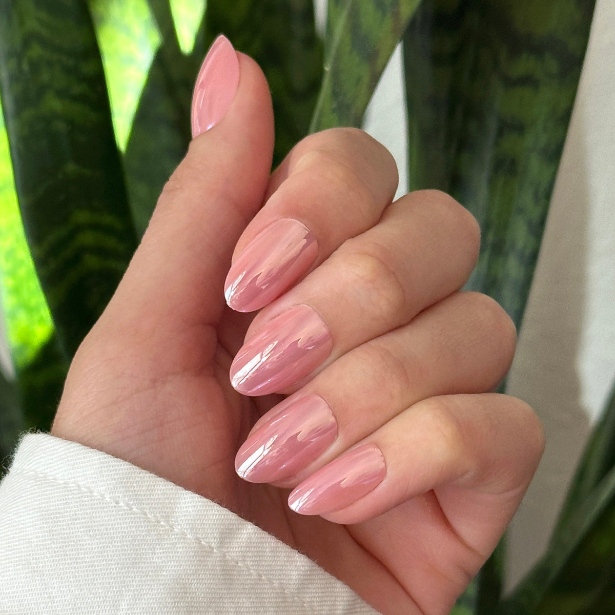 Bubblegum Jelly Chrome - Press-On | Medium | Oval、mySite、solidvoid