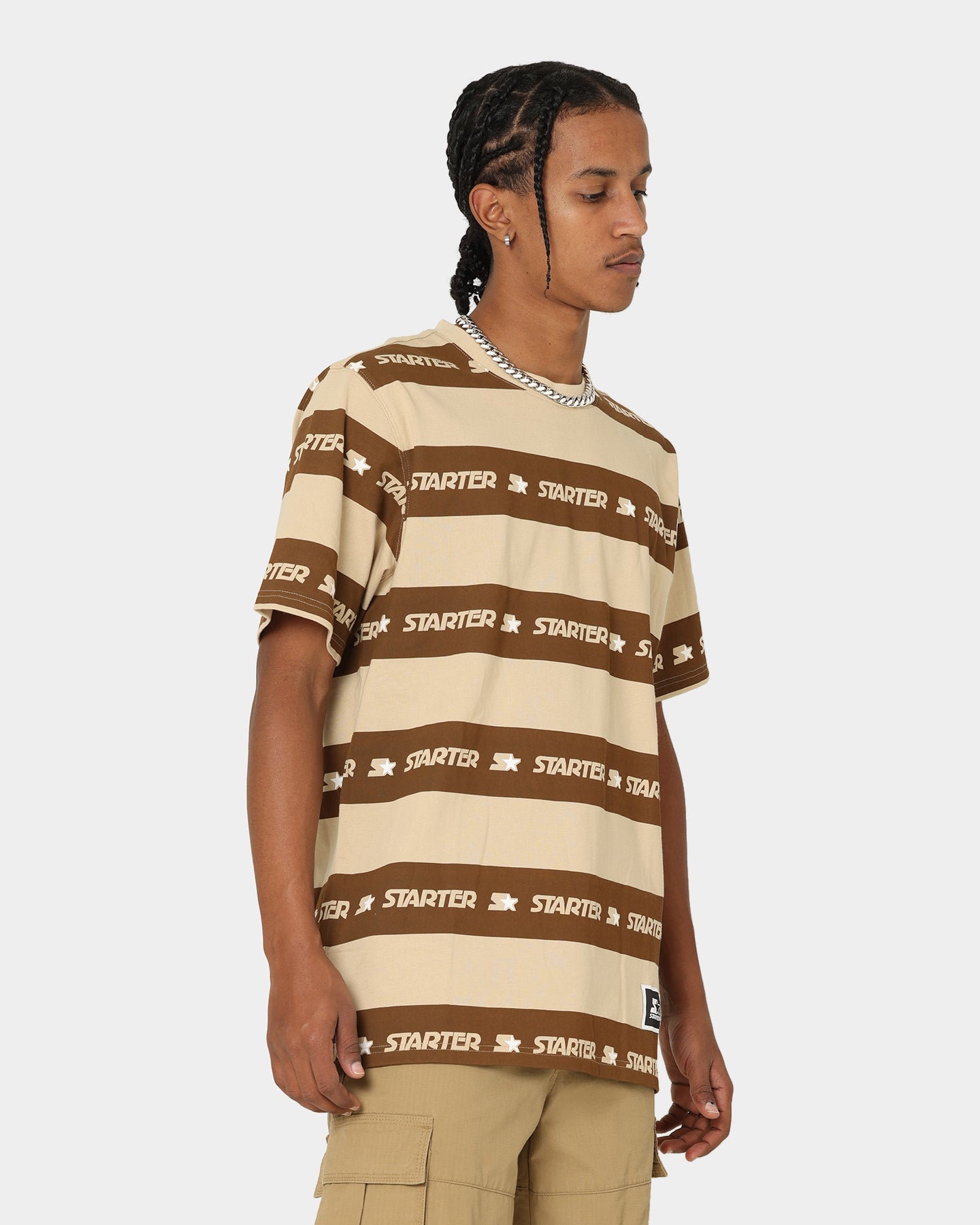 Starter LFS Stripe T-Shirt Brown、mySite、zt4zffjzw