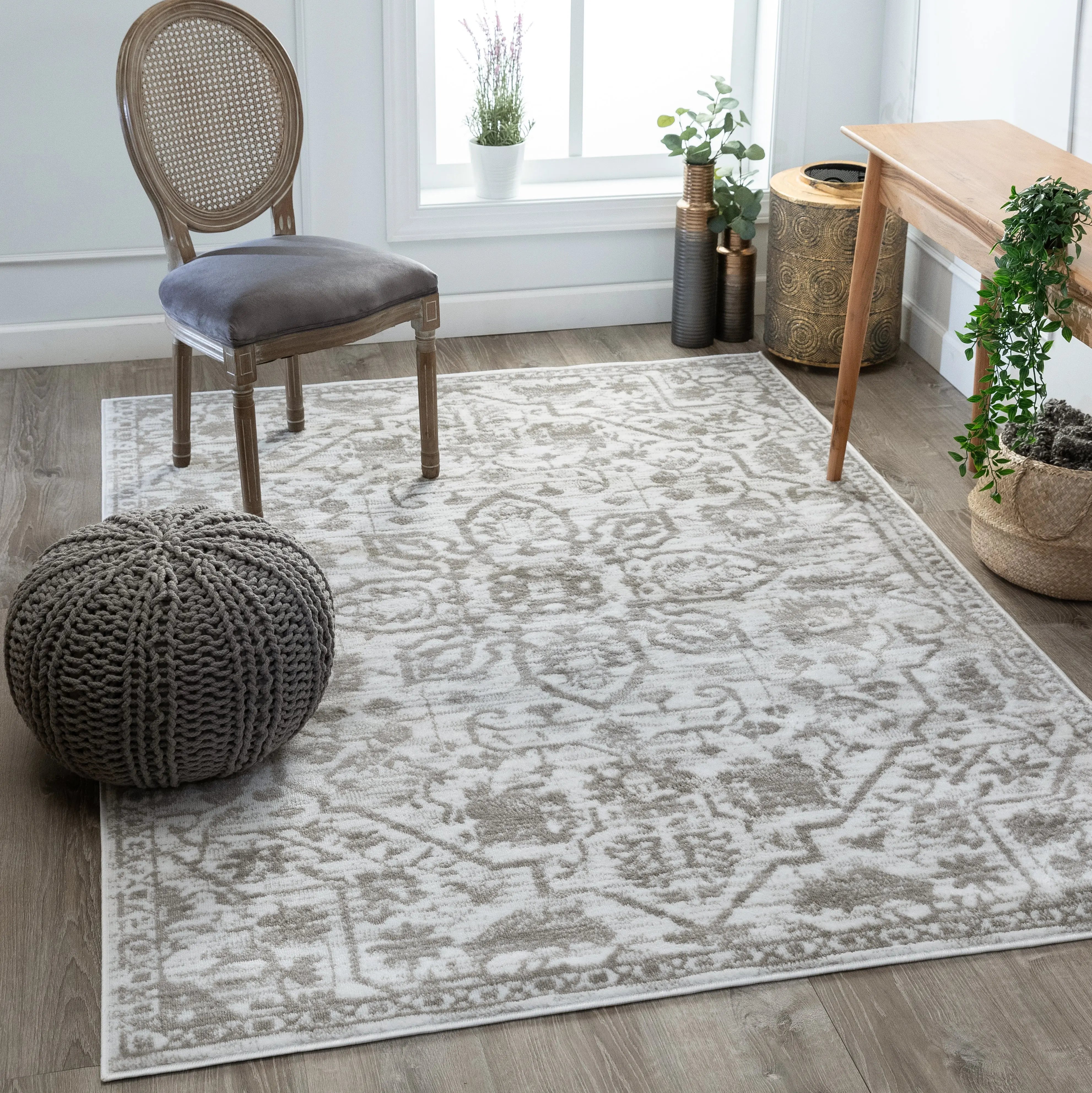 Disa Vintage Medallion Cream Soft Rug By Chill Rugs、mySite、gigharbornorthrealestate