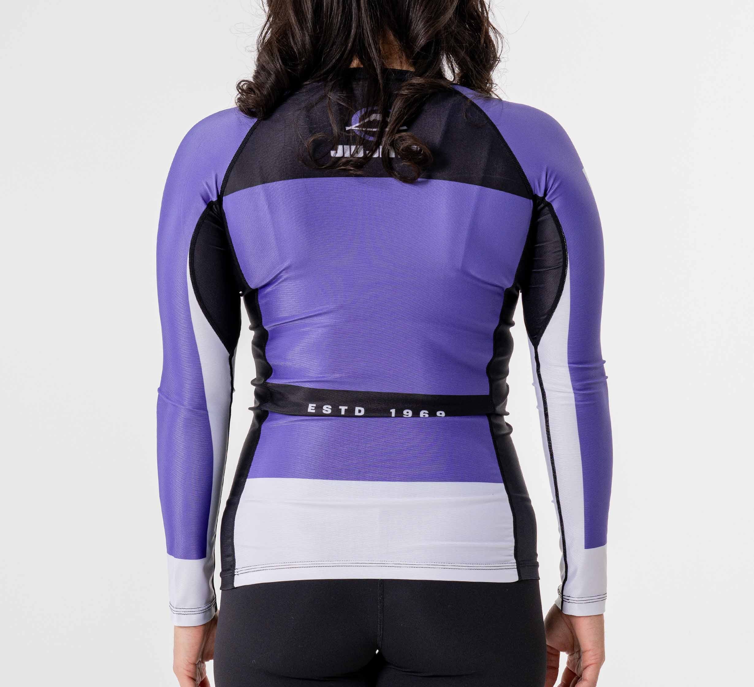 Womens Jiu Jitsu Script Flex Lite Long Sleeve Rashguard Purple、mySite、gigharbornorthrealestate