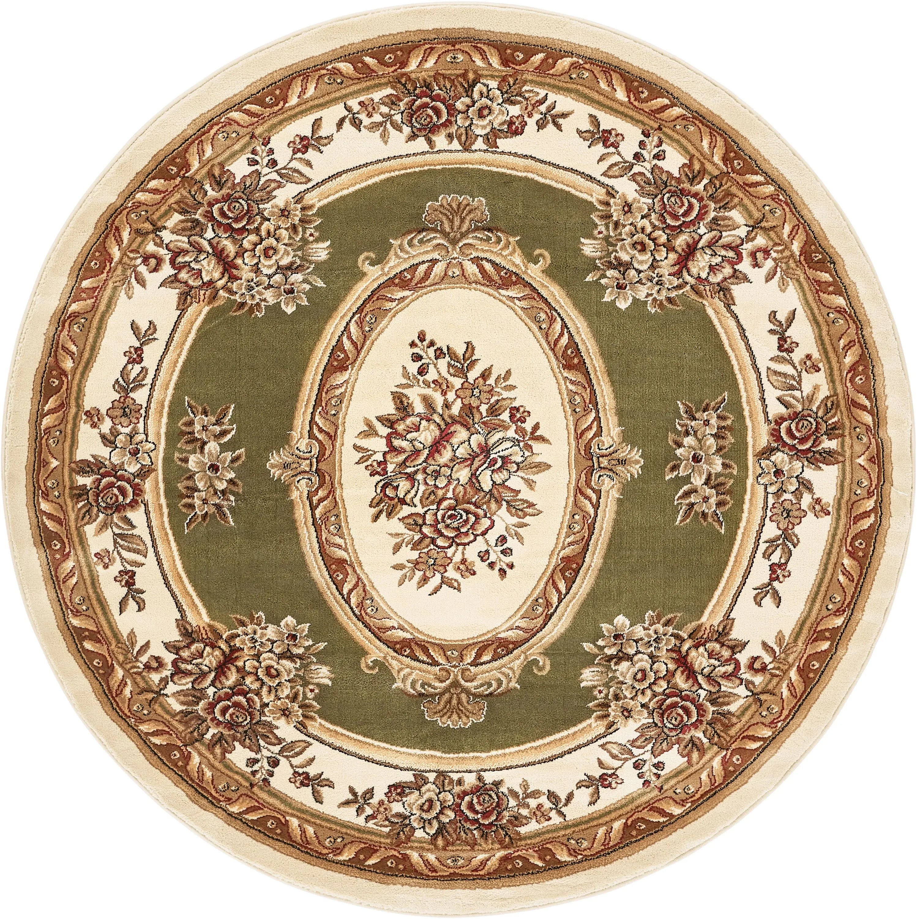 Le Petit Palais Green Traditional Round Rug、mySite、gigharbornorthrealestate