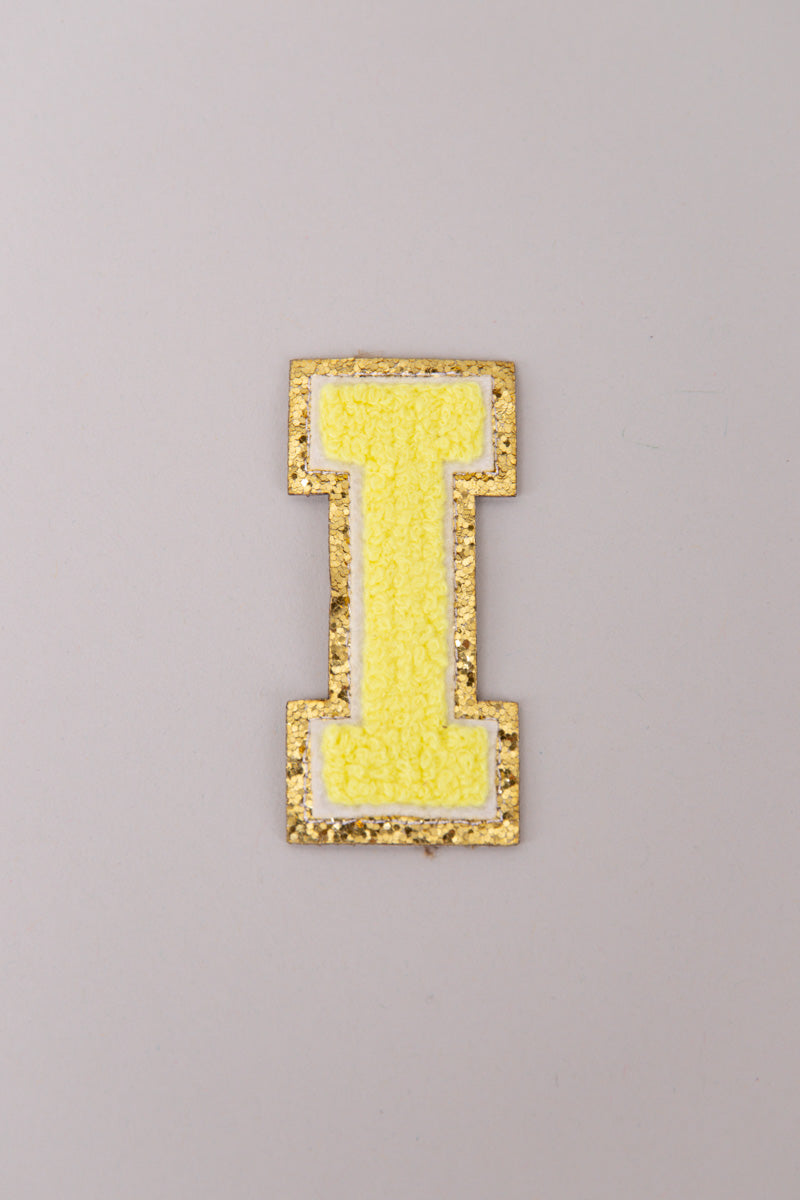 Chenille Adhesive Letter Patches- Yellow 5.5cm、mySite、hinf8tx79