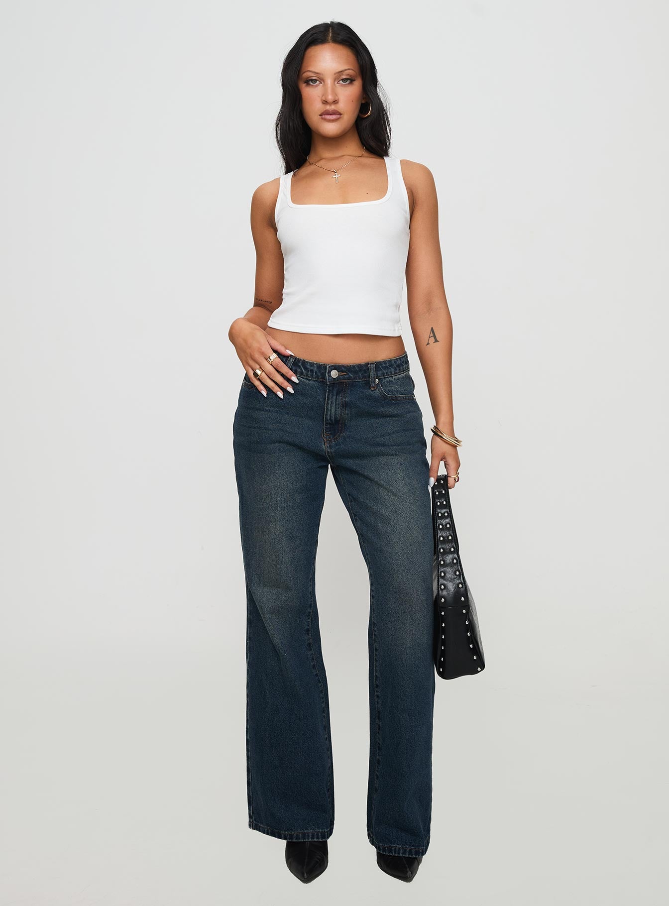 Baseline Square Neck Rib Tank Top White、mySite、solidvoid