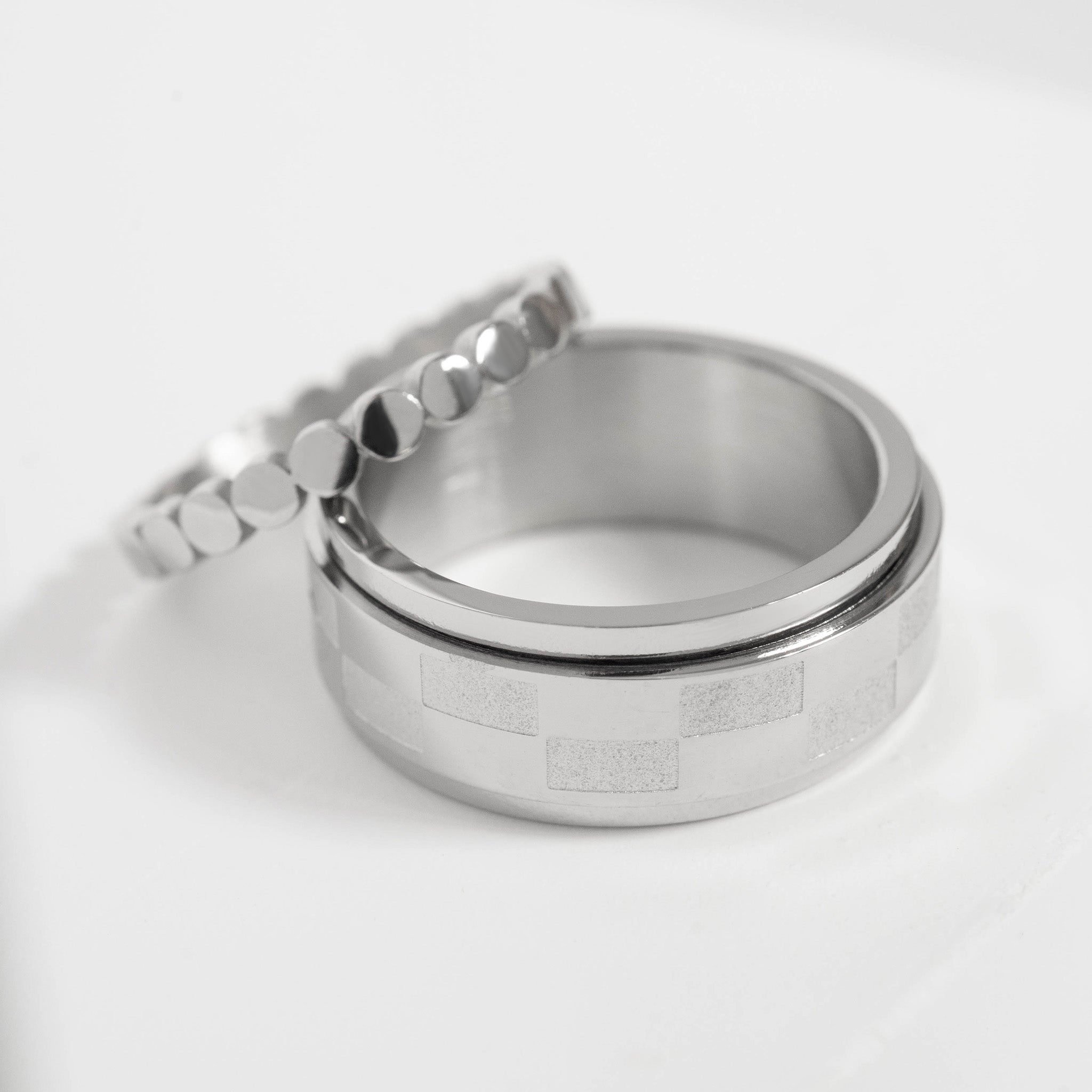 18K Gold PVD Stainless Steel Flat Circle Stacking Ring / CSR0009、mySite、dreamappss