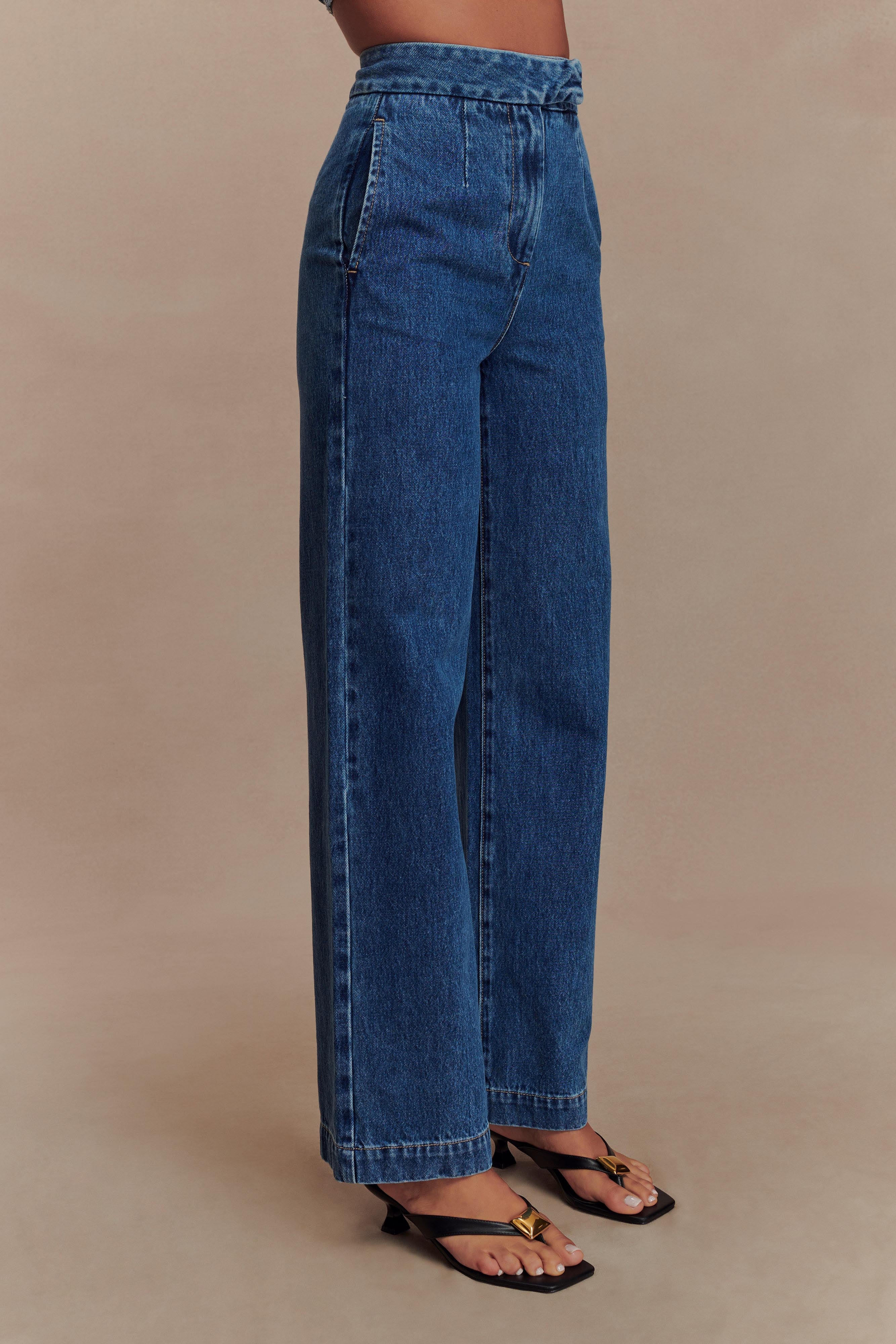 Rayne Wide Leg Denim Jeans - 90'S Blue、mySite、solidvoid