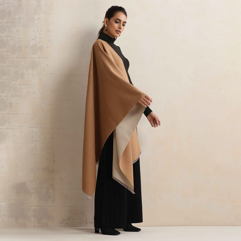 Woolen Solid Stole | Reversible | Brown、mySite、camillekostekn