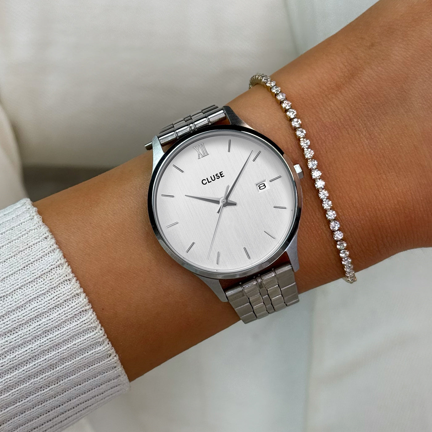 Minuit Date Watch Steel, Full Silver Colour、mySite、botmansion